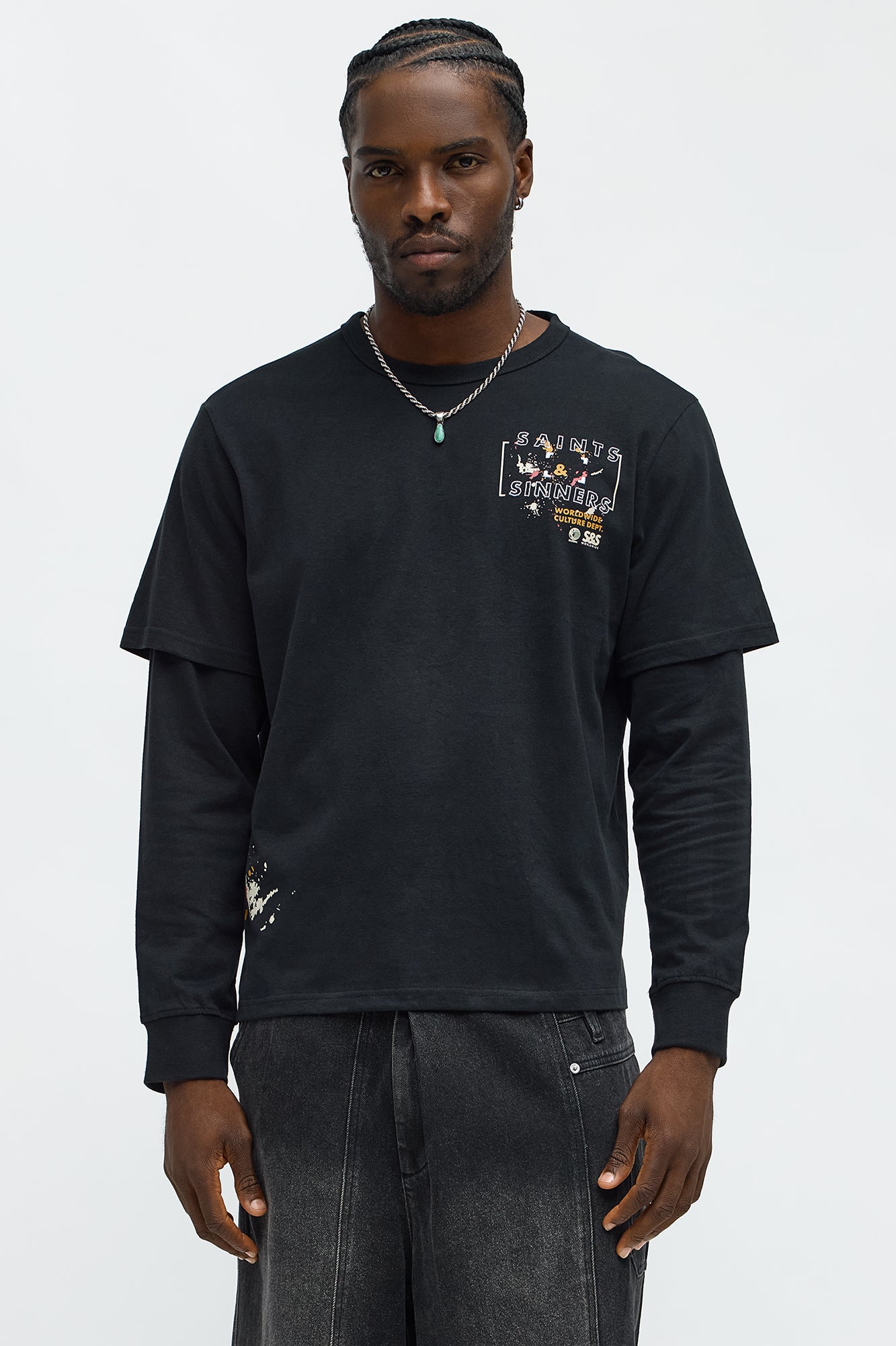 Saints Sinners Twofer Tee - Black