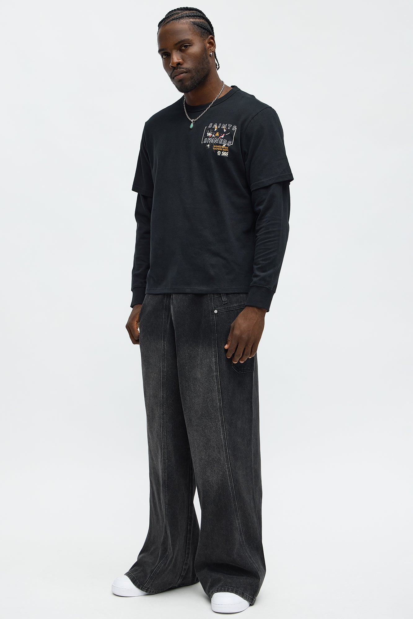 Saints Sinners Twofer Tee - Black