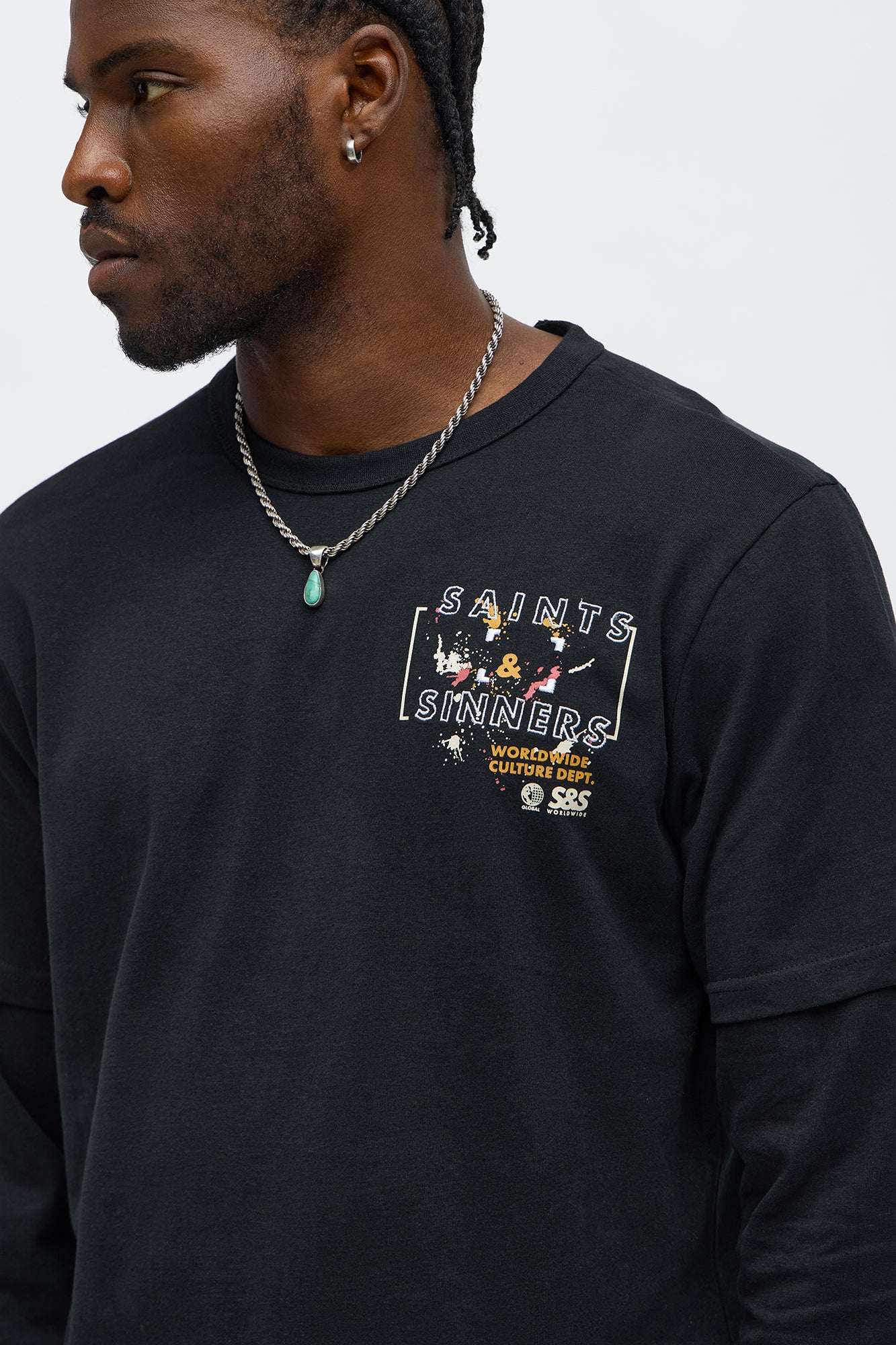 Saints Sinners Twofer Tee - Black