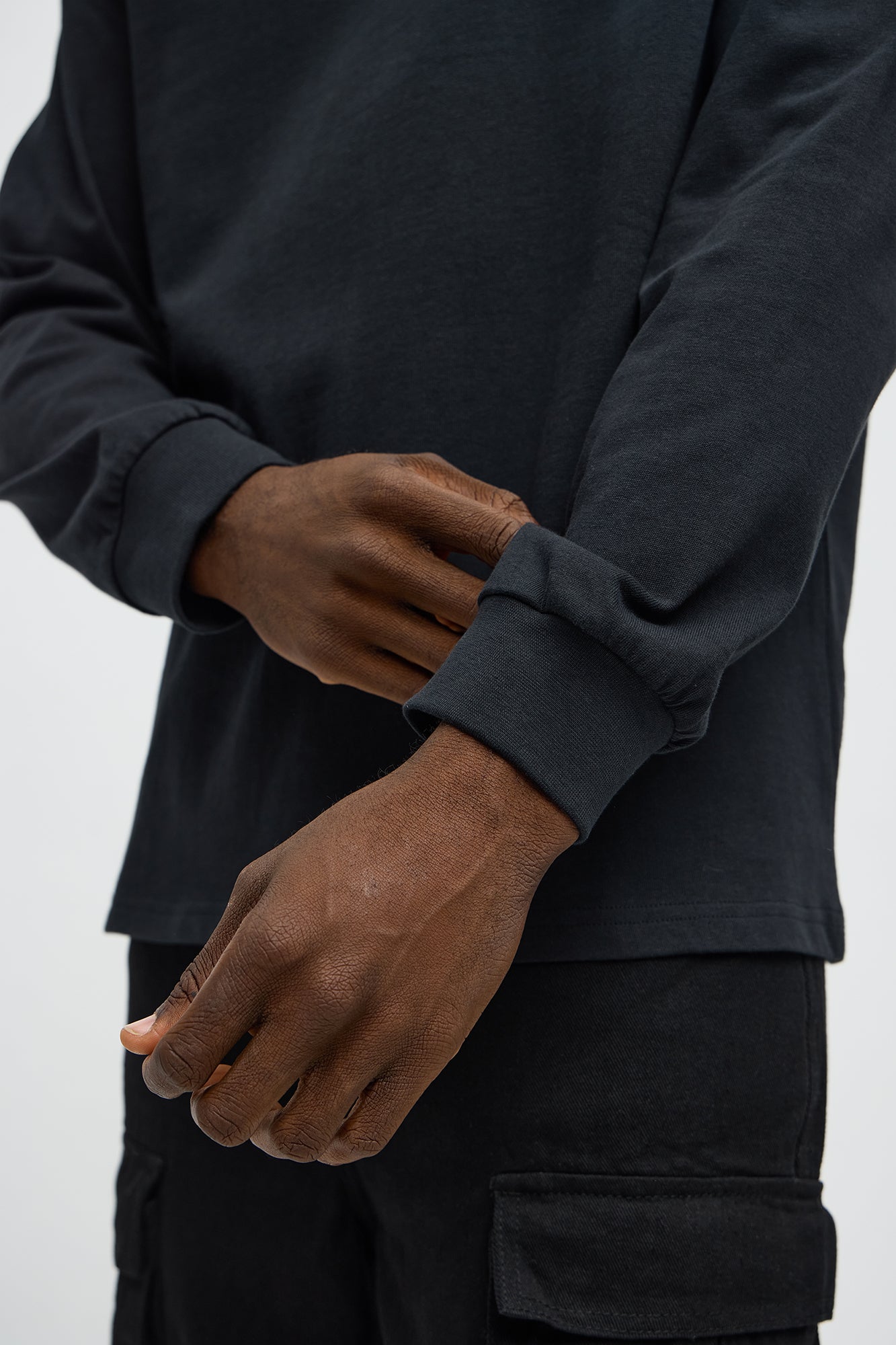 Oversized Heavyweight Long Sleeve Tee - Black