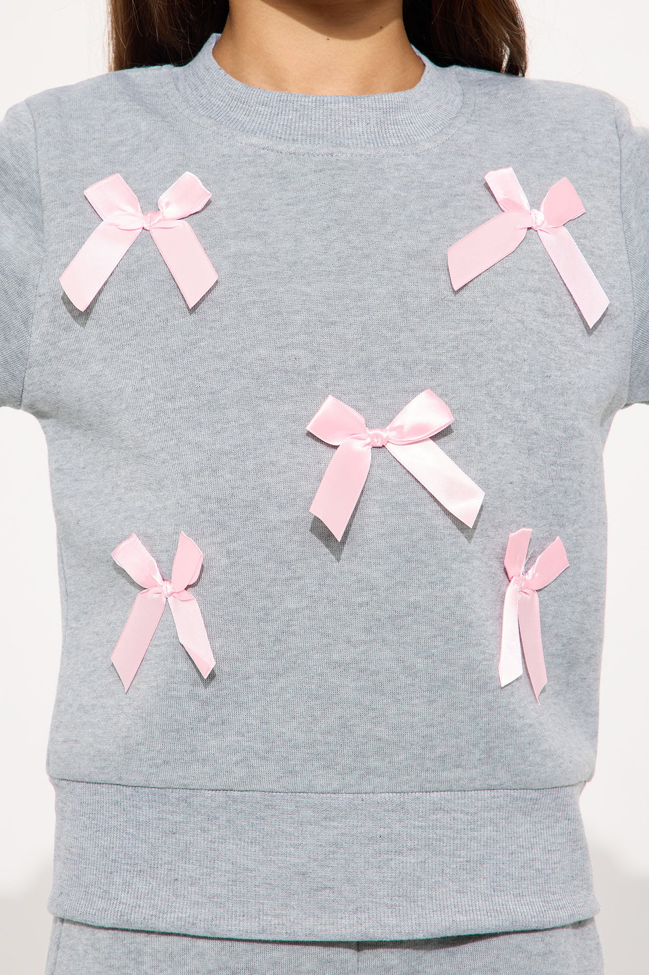 Mini Simply The Prettiest Sweatshirt And Pant Set - Heather Grey