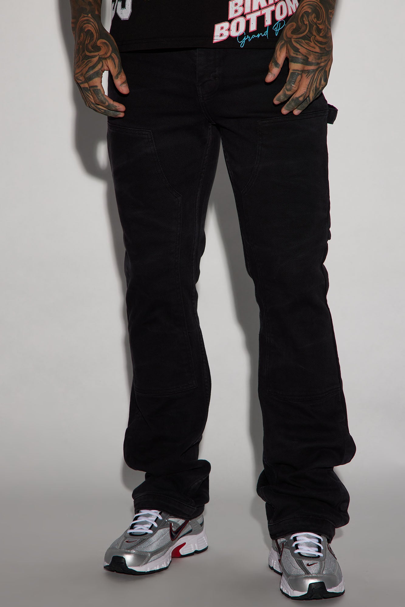 Indestructible Slim Flare Carpenter Pants - BlackWash