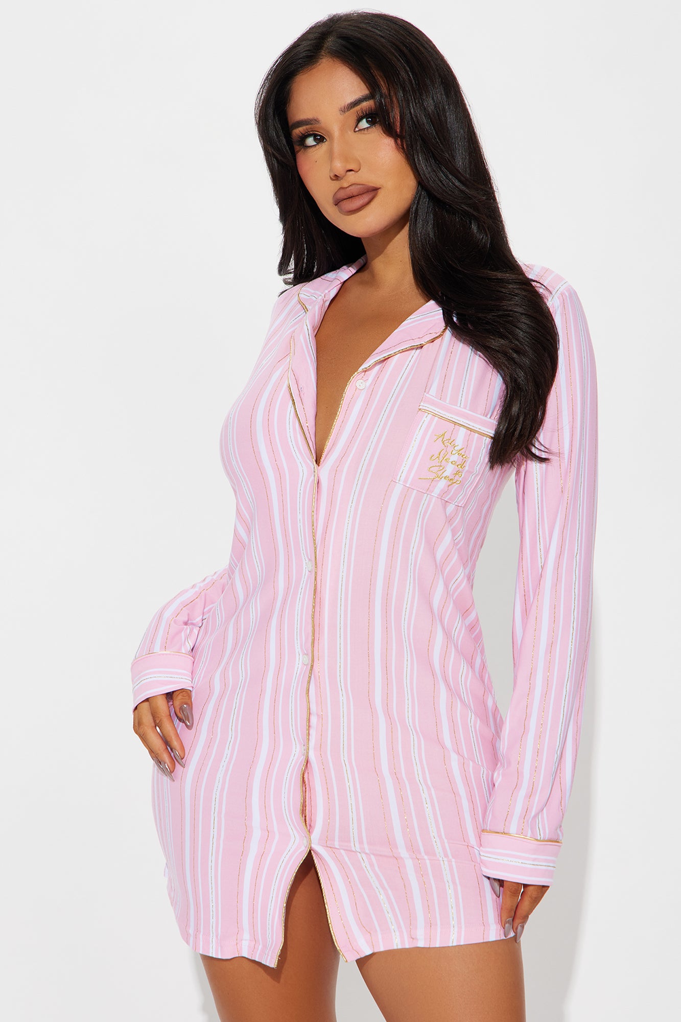 Sweet As Ever Glitter PJ Sleep Shirt - Pink/combo