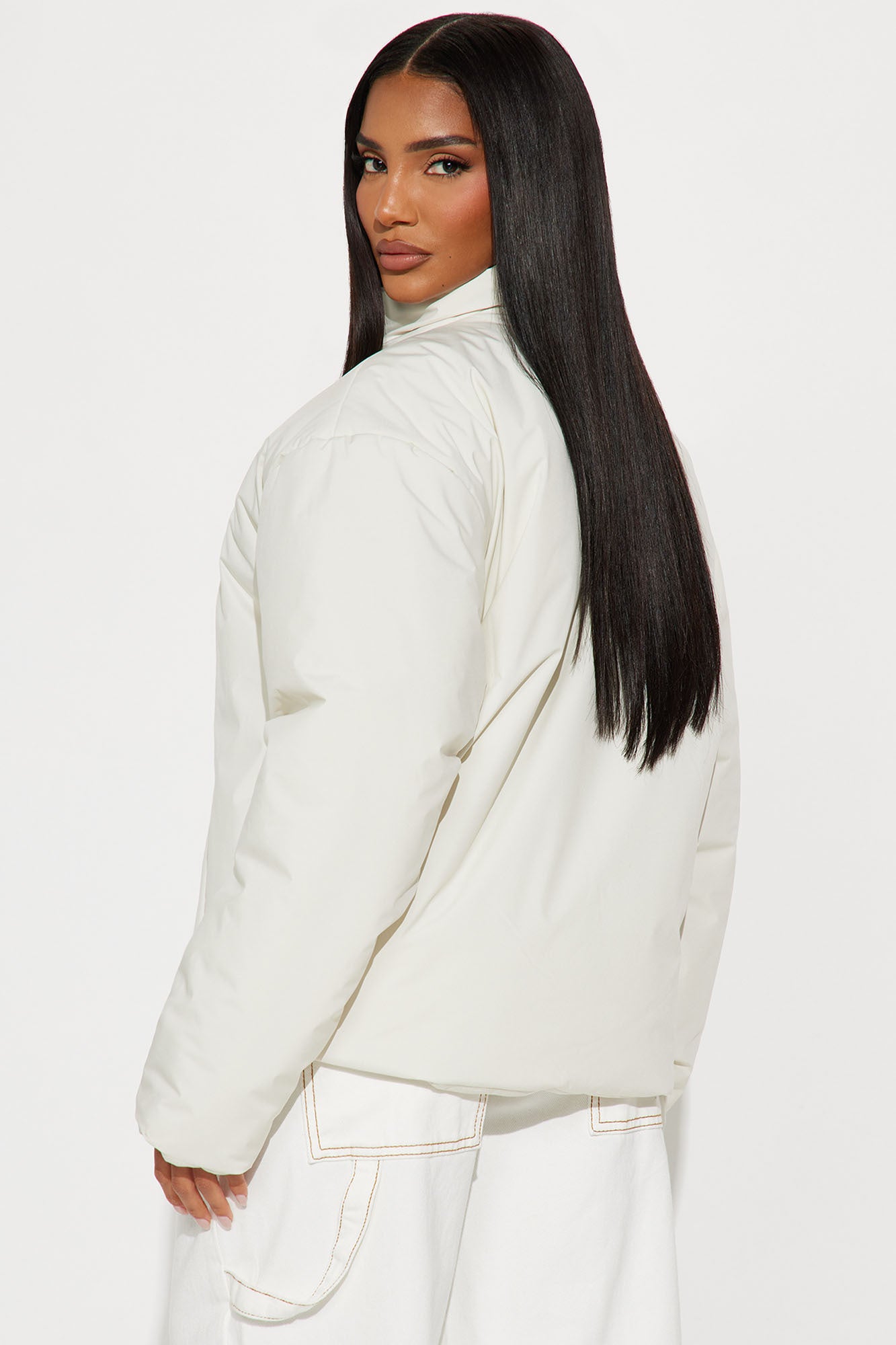 Notable Flex Nylon Puffer Jacket - Bone