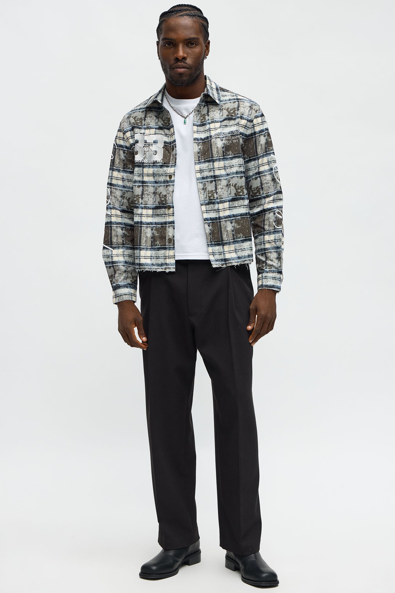 Cropped Manifest Button Up Shirt - Olive