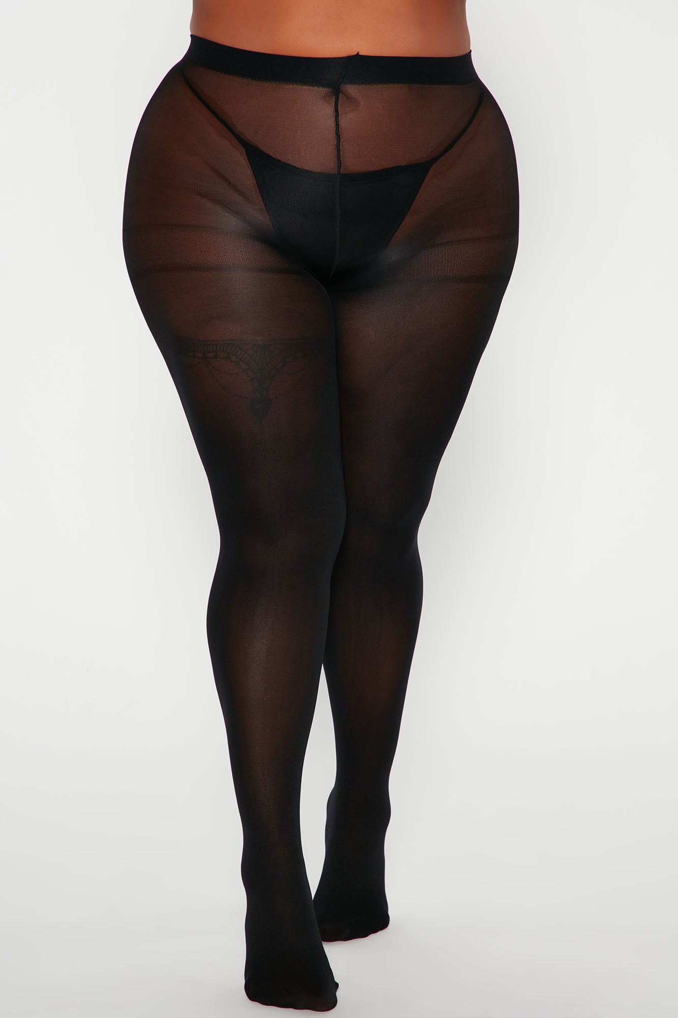 Take A Look Sheer Basic Tights - Black