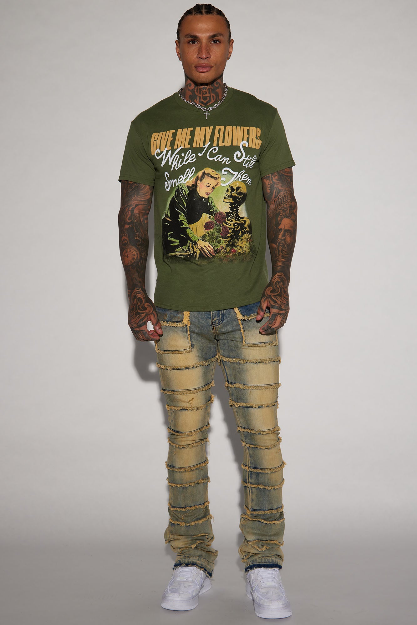 Give Me My Flowers Short Sleeve Tee - Hunter