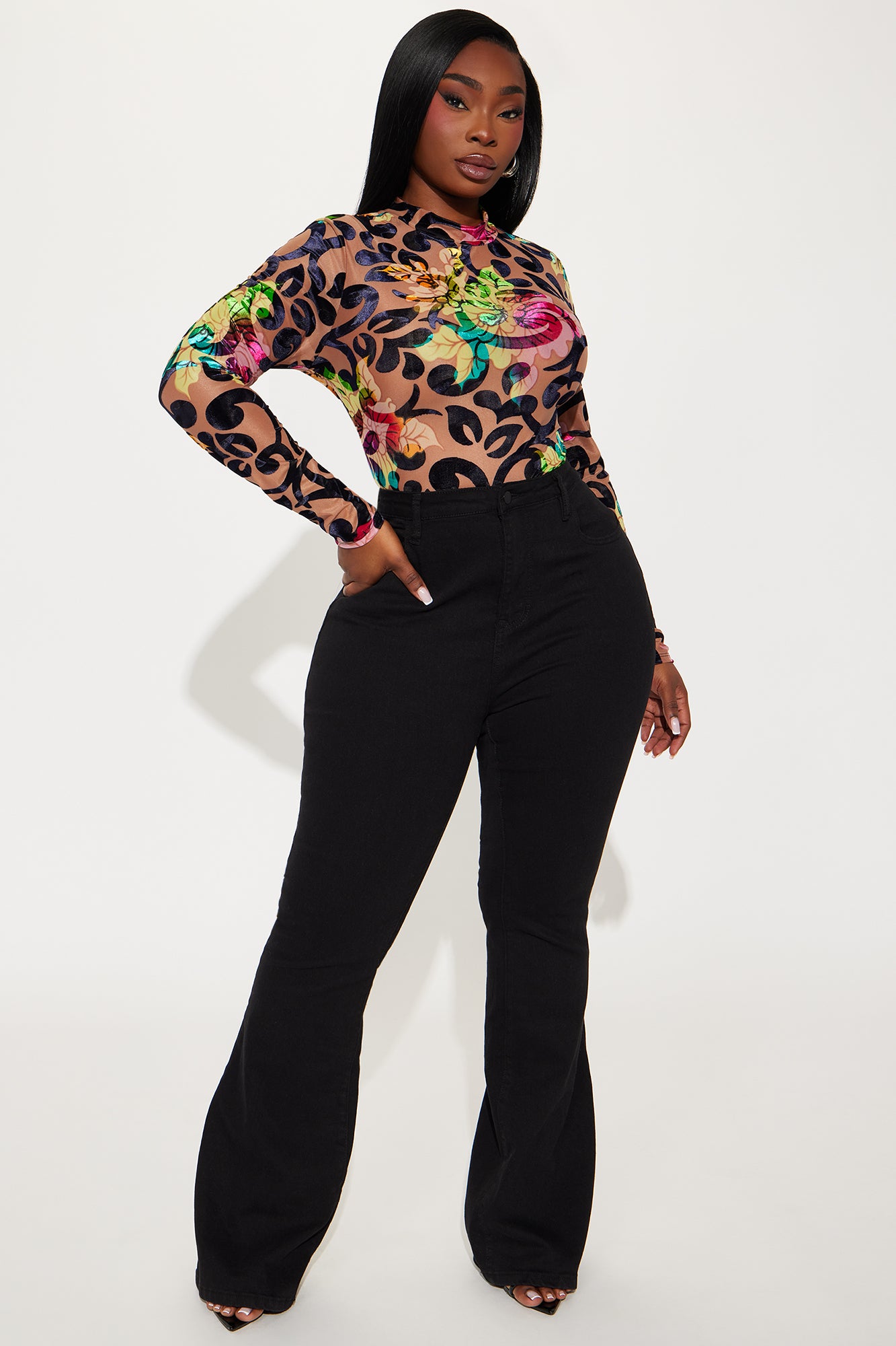 Georgia Floral Bodysuit - Blue/combo