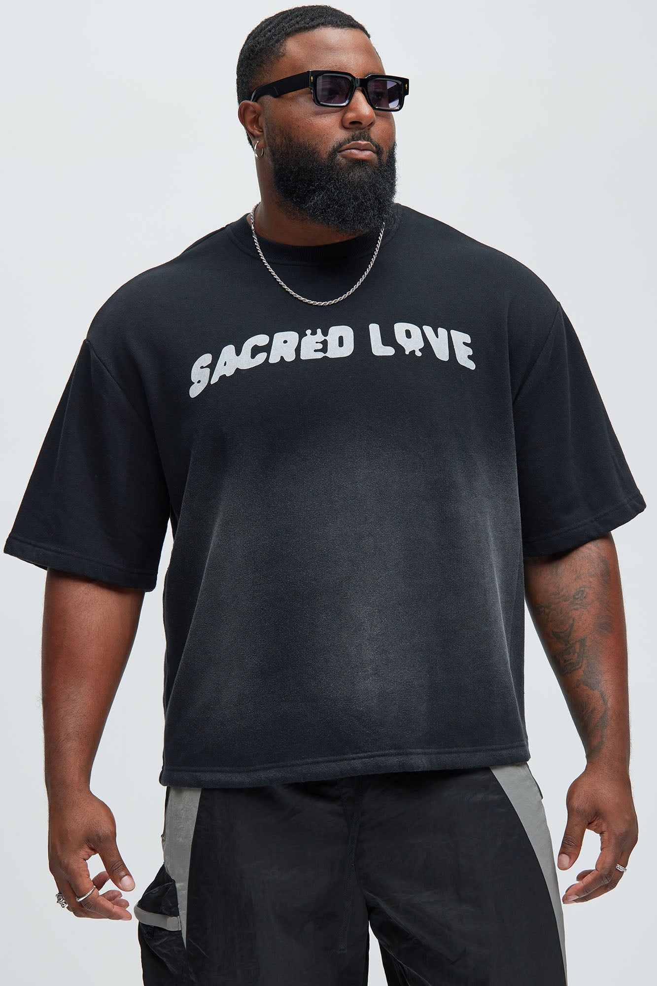 Tayson Sacred Love Relaxed Short Sleeve Tee - Black