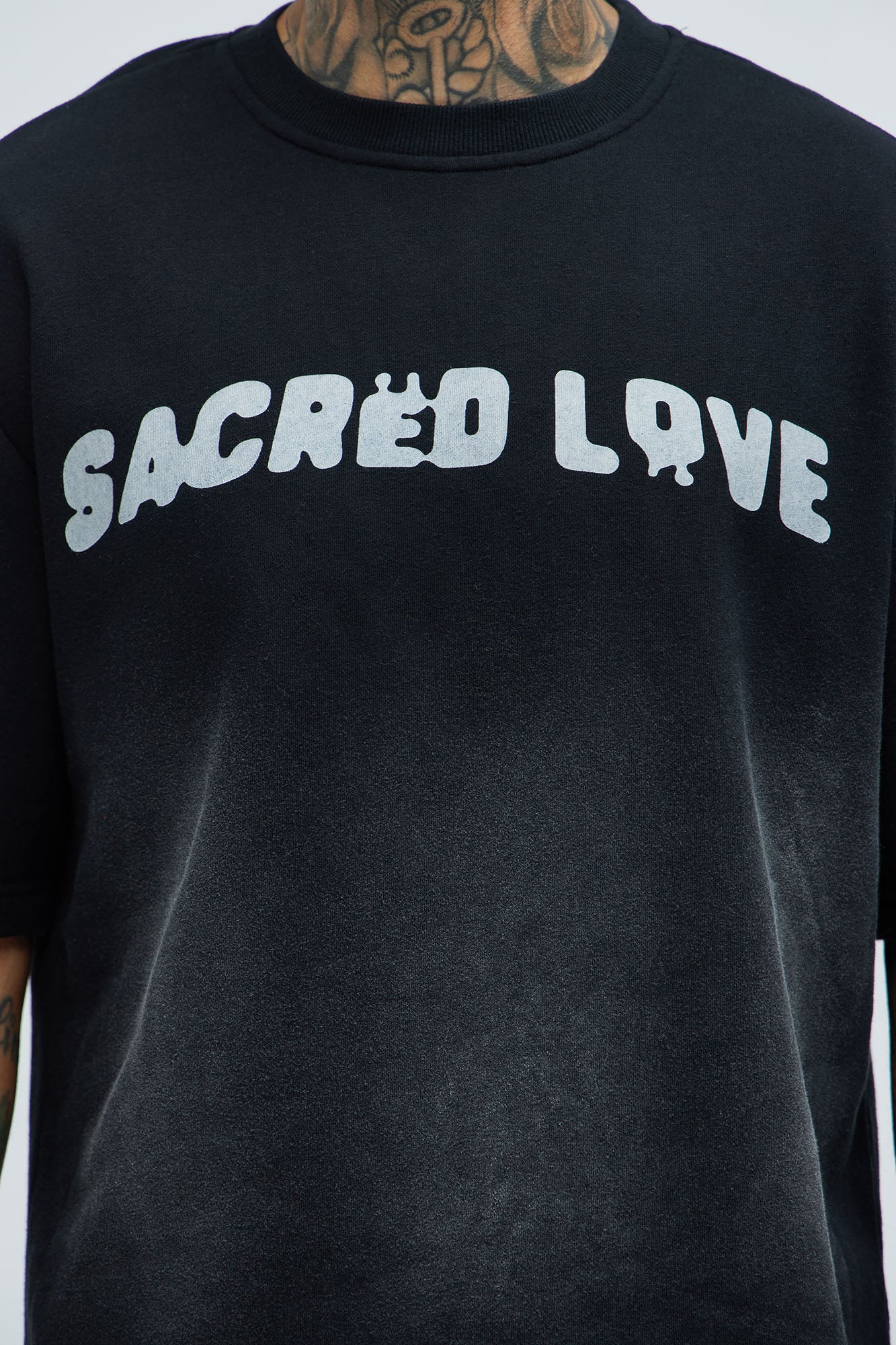 Tayson Sacred Love Relaxed Short Sleeve Tee - Black