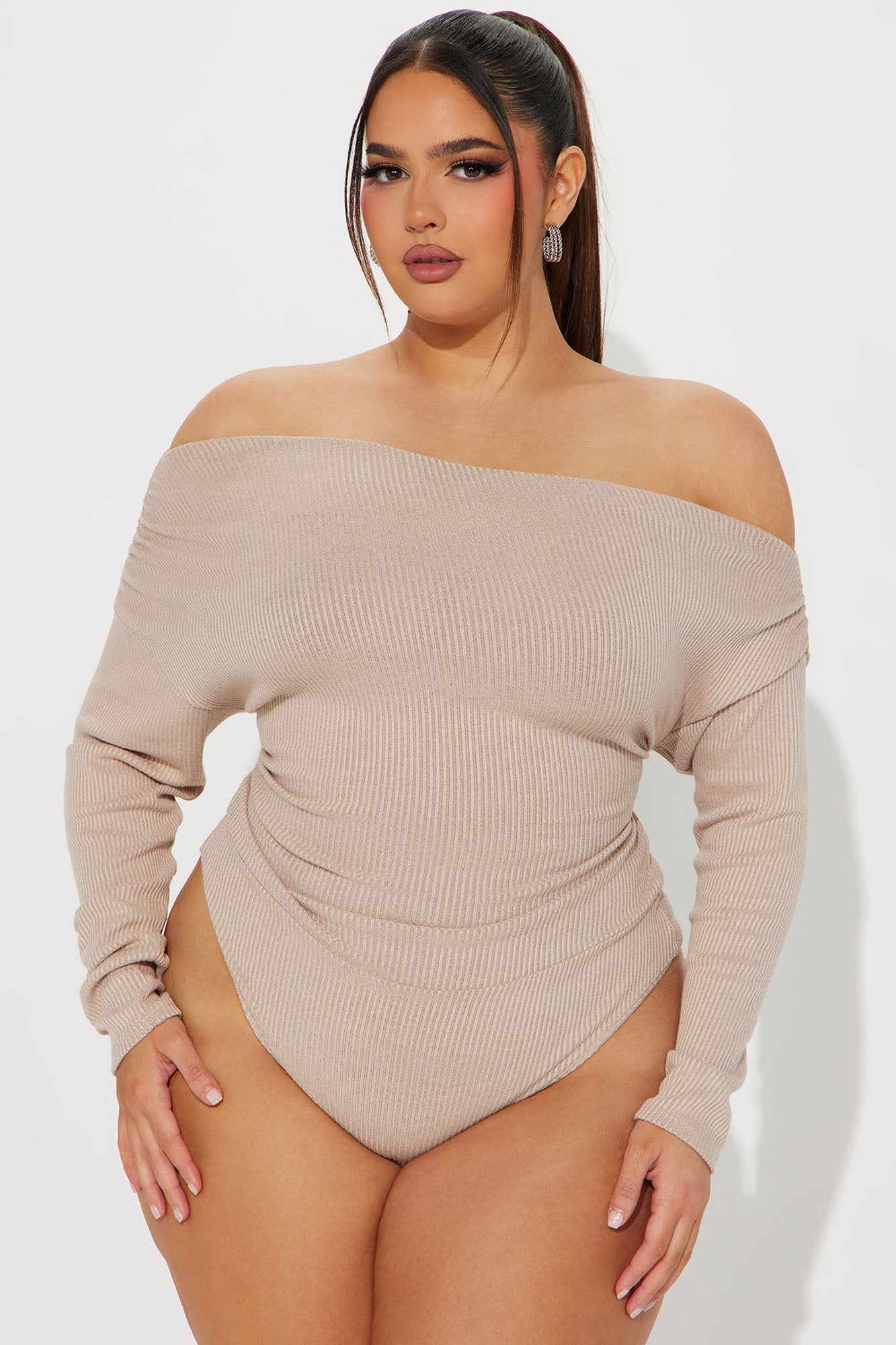 Lover Girl Sweater Bodysuit - Taupe