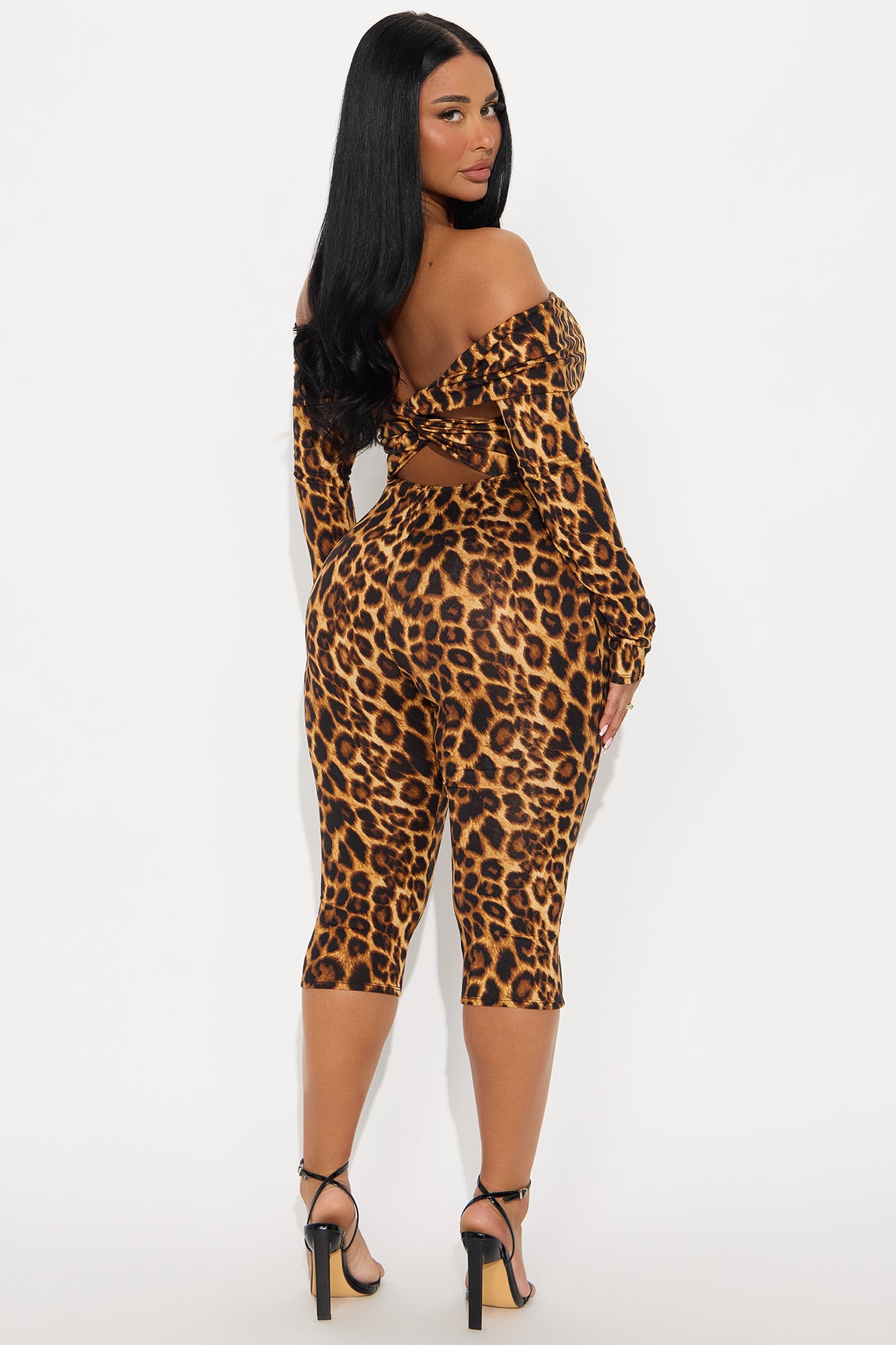 Malia Leopard Capri Jumpsuit - Brown/combo