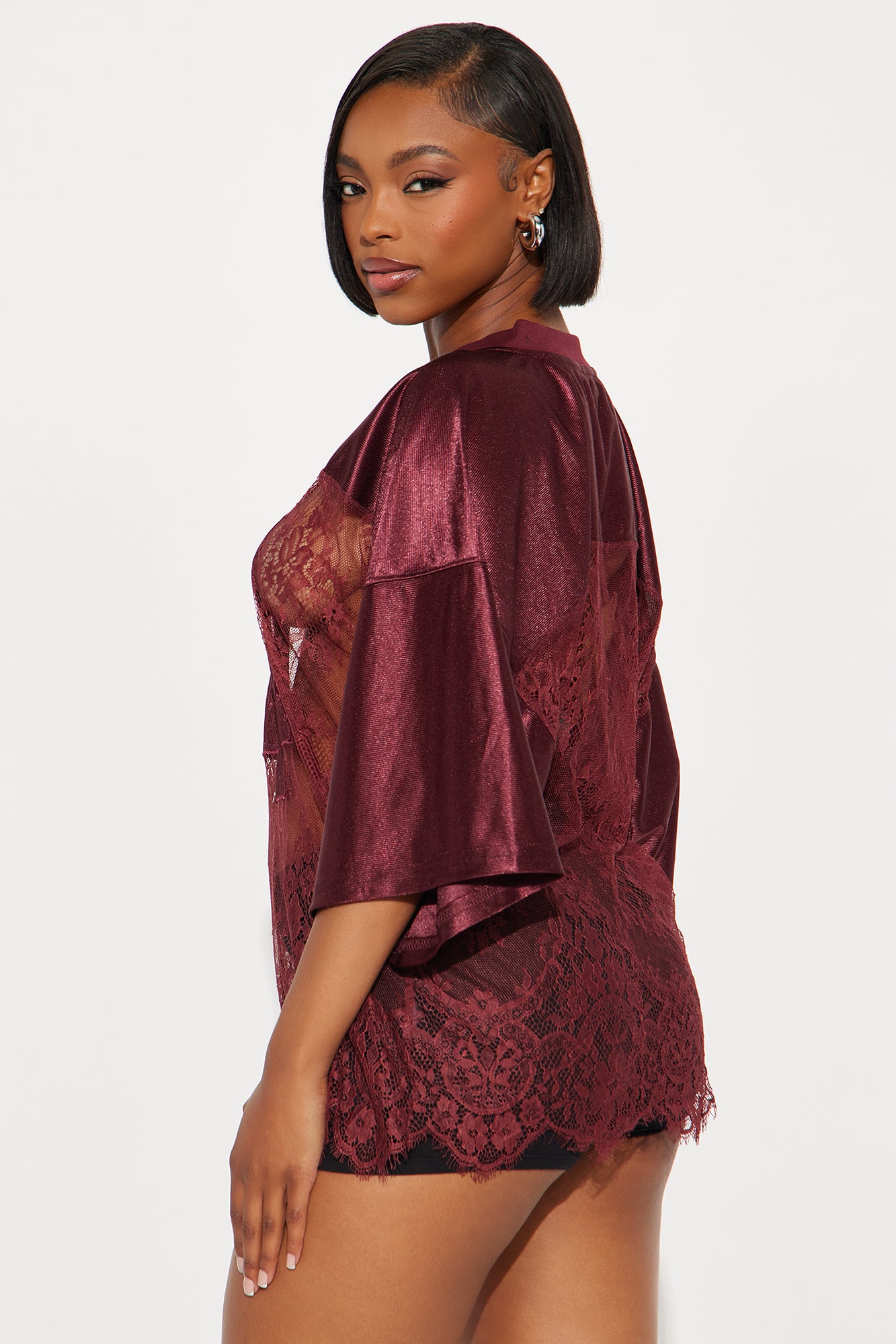 Play Pretty 24 Lace Jersey - Burgundy