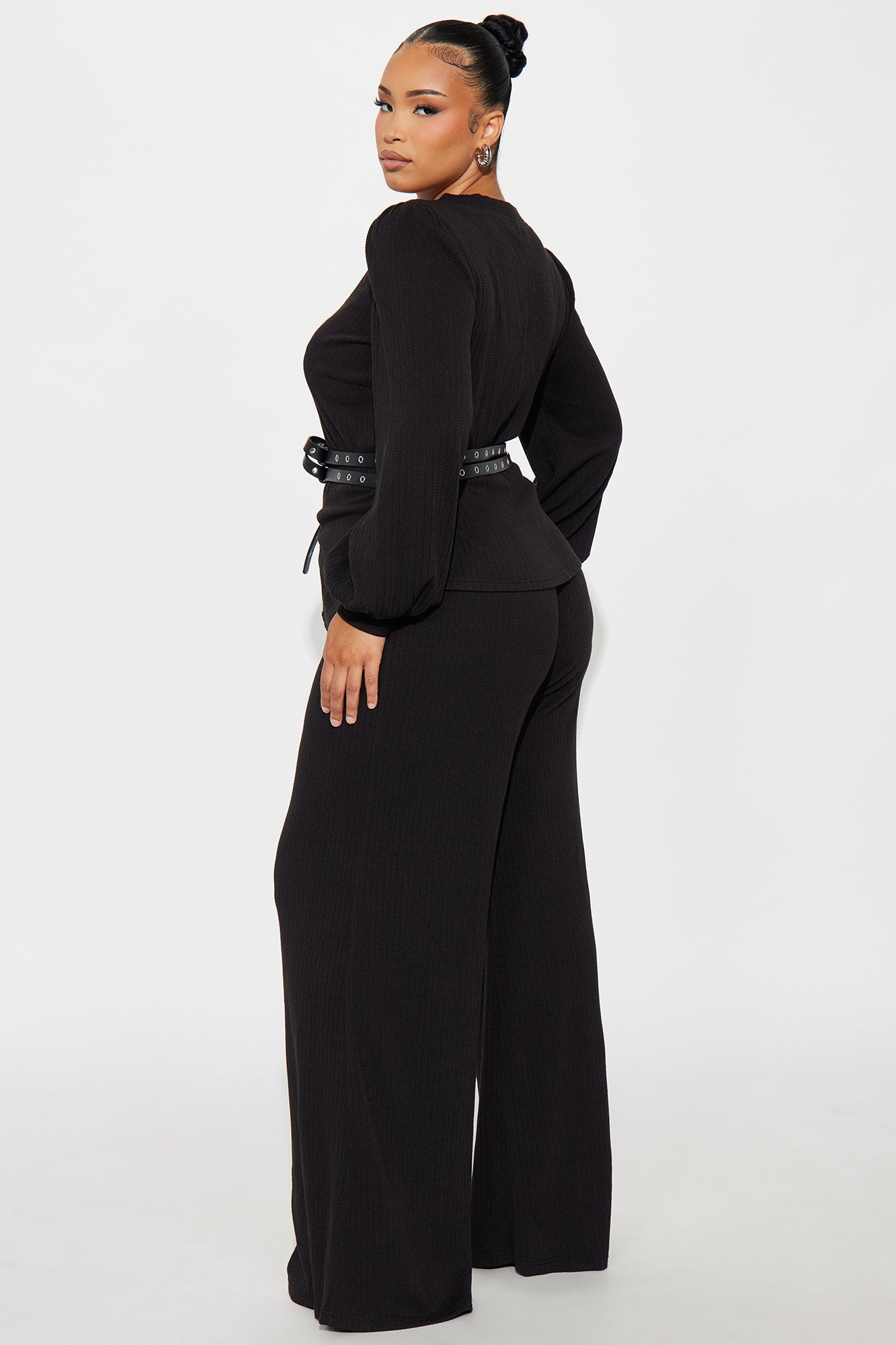 Better Together Belted Pant Set - Black