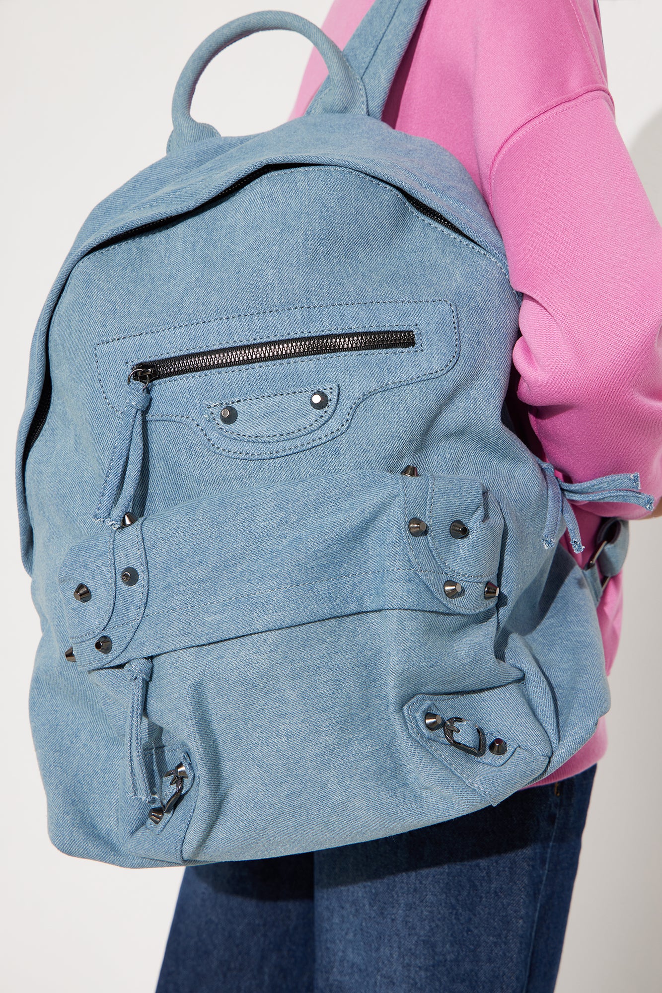 Mini Katrina Denim Backpack - Light Wash