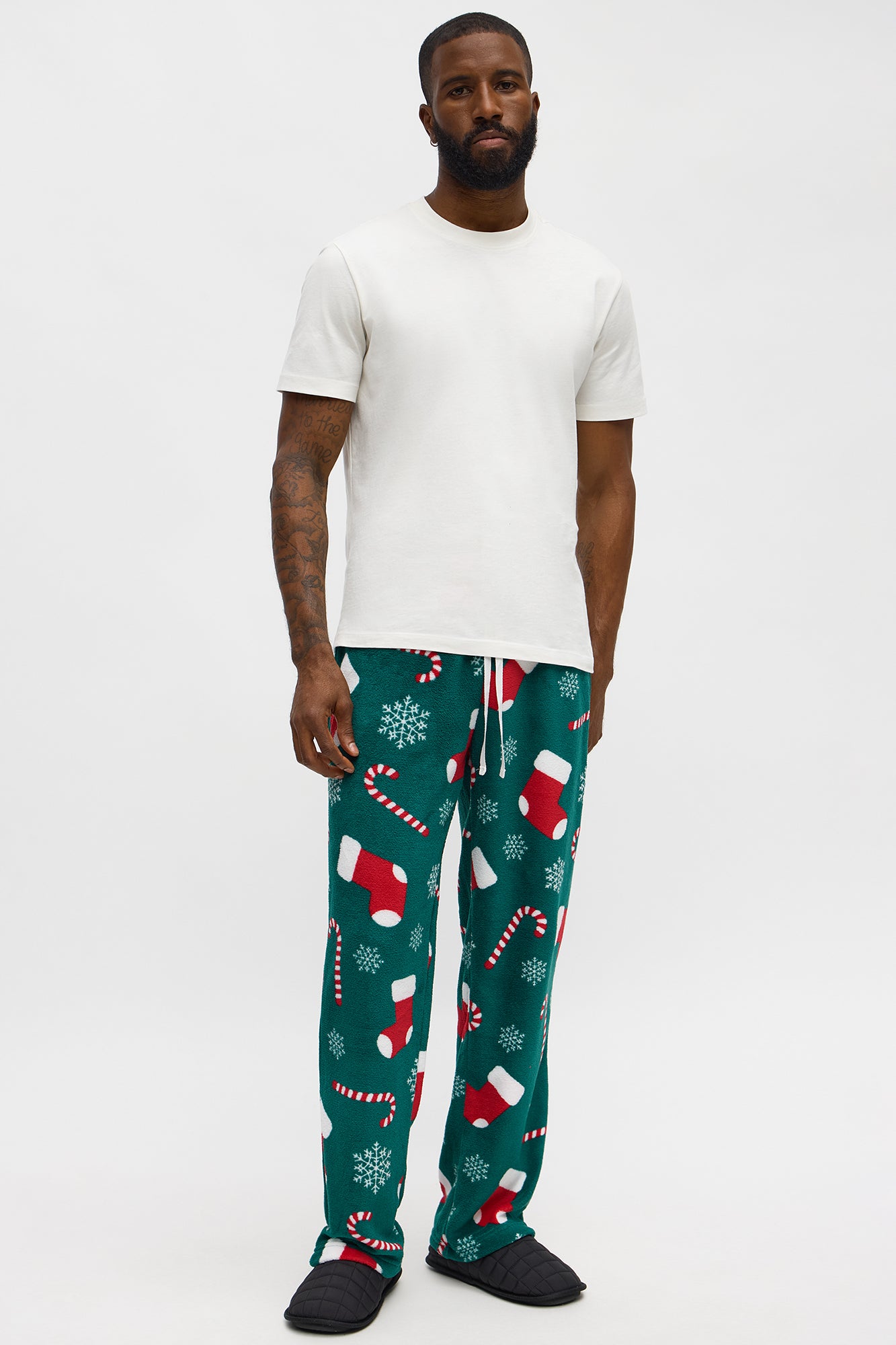 Stocking Stuffer Plush Holiday Lounge Pants - Green/combo
