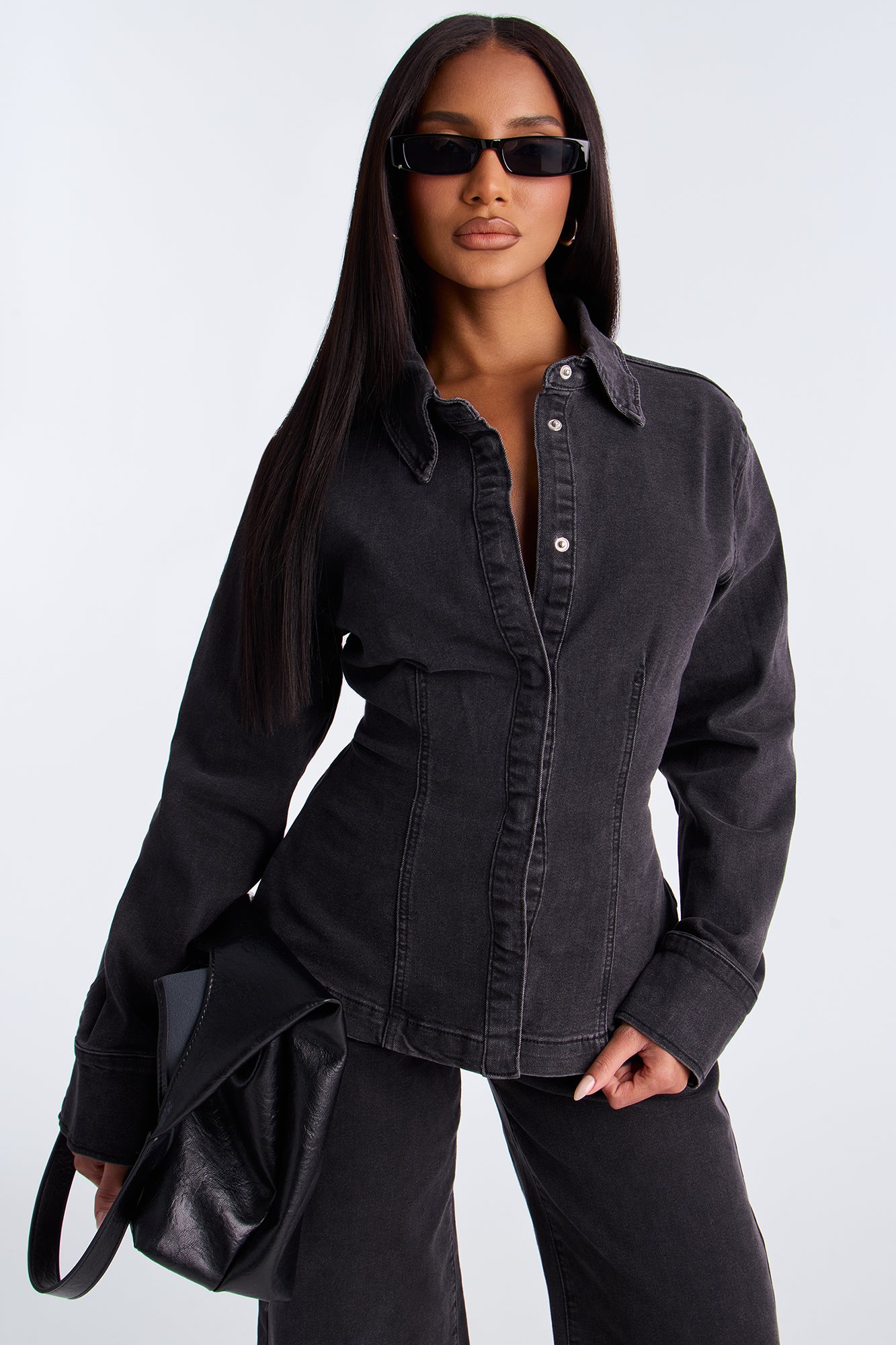 Drew Denim Pant Set - Black