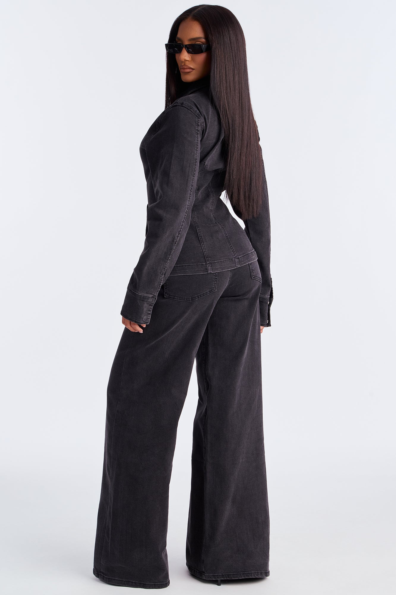 Drew Denim Pant Set - Black