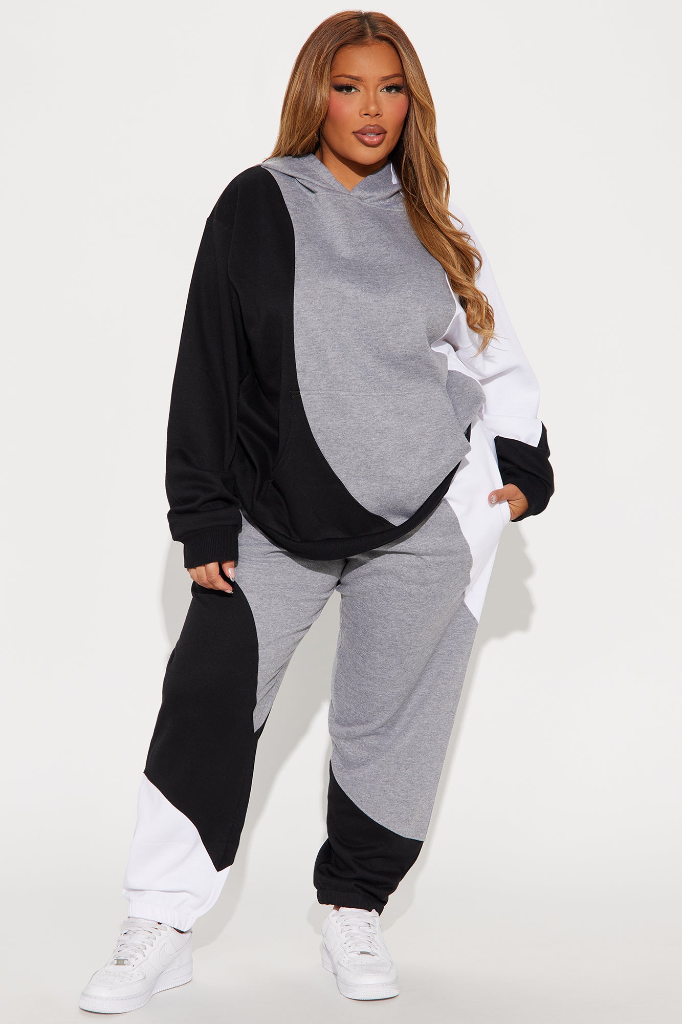 Cloudy Days Fleece Pant Set - Black/combo