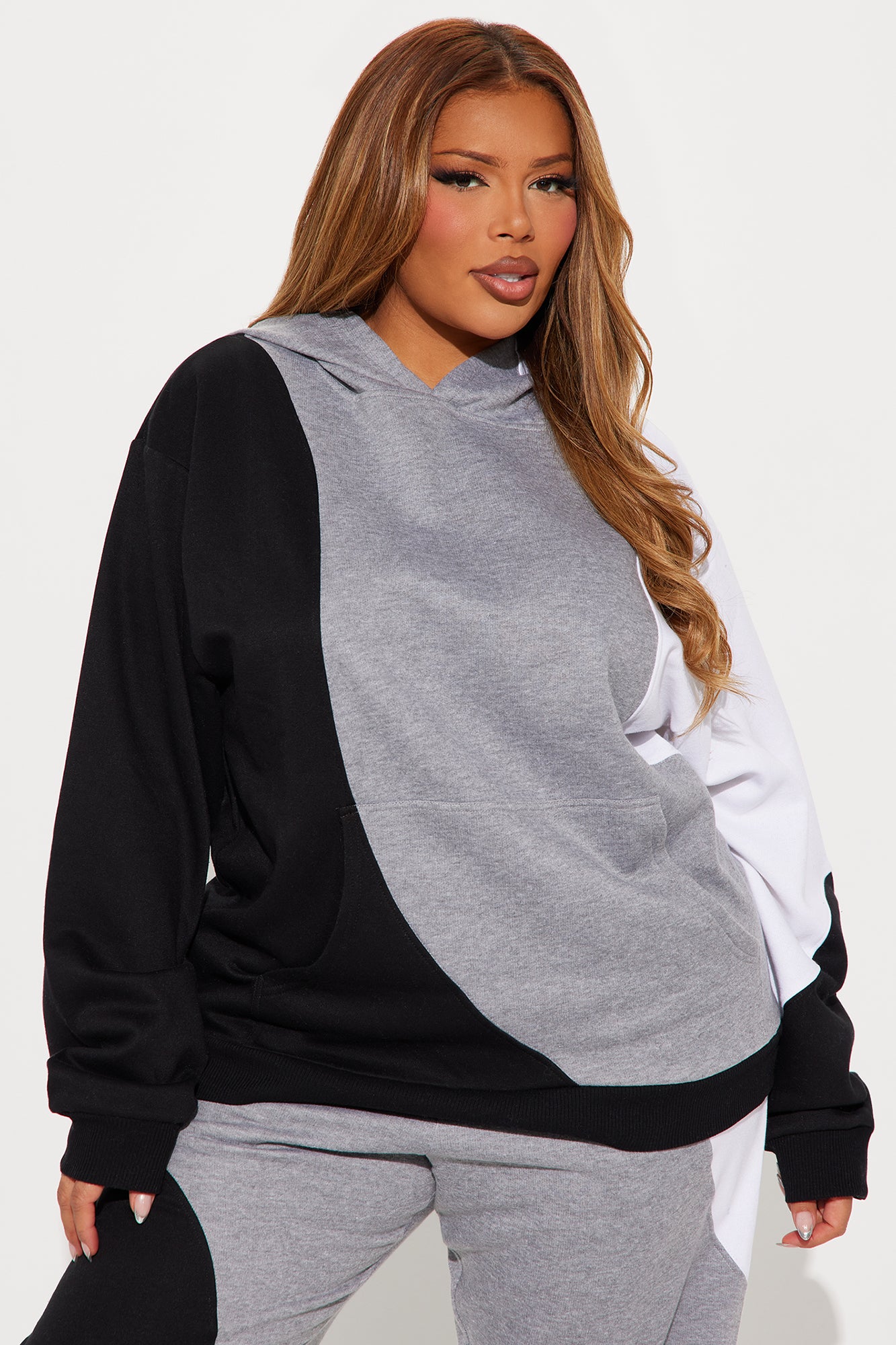 Cloudy Days Fleece Pant Set - Black/combo