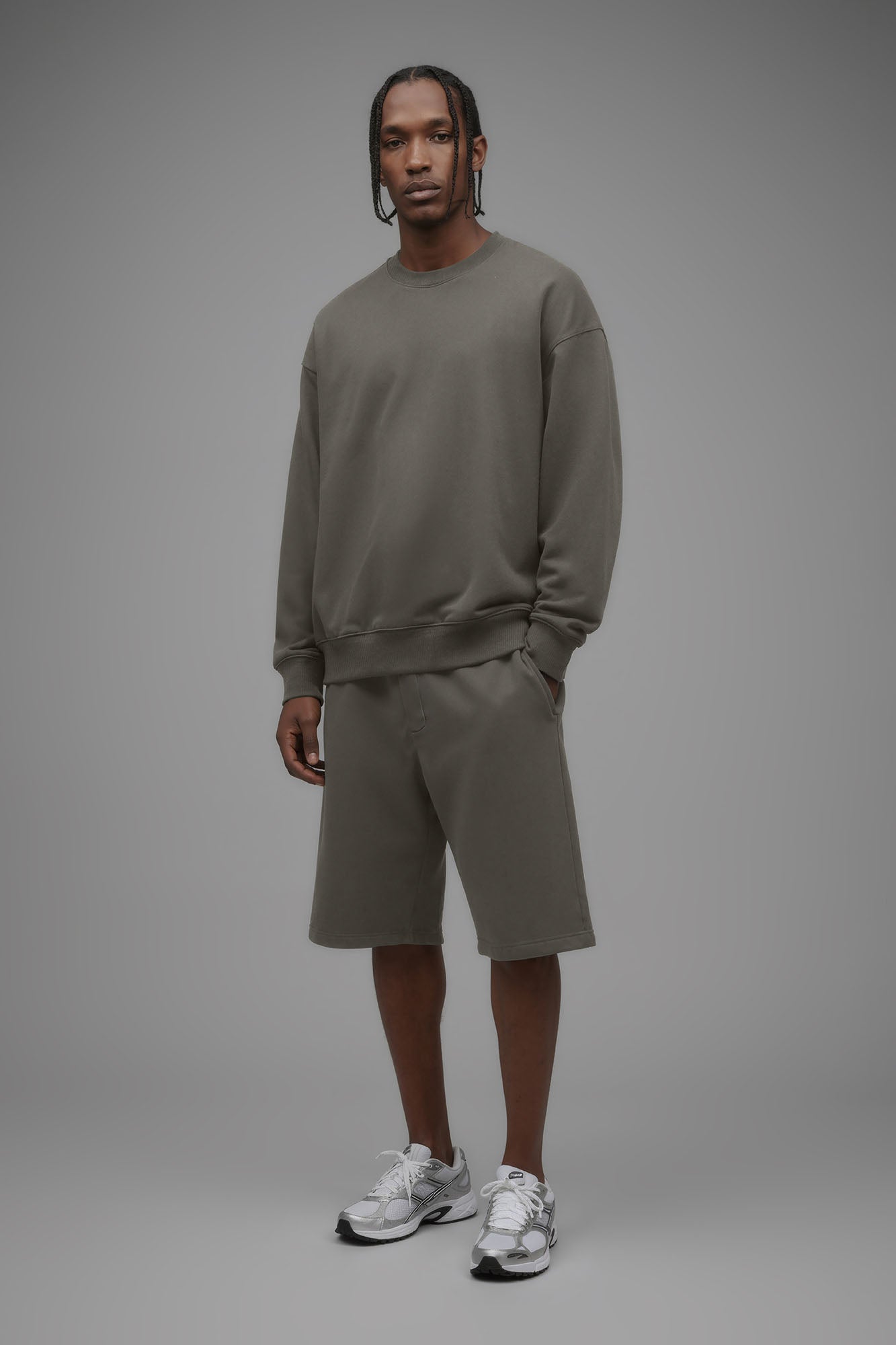 410 Oversized Crewneck - Moss Grey