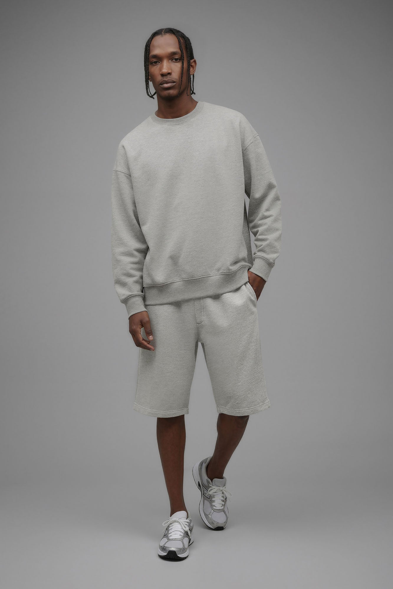 410 Oversized Crewneck - Heather Grey