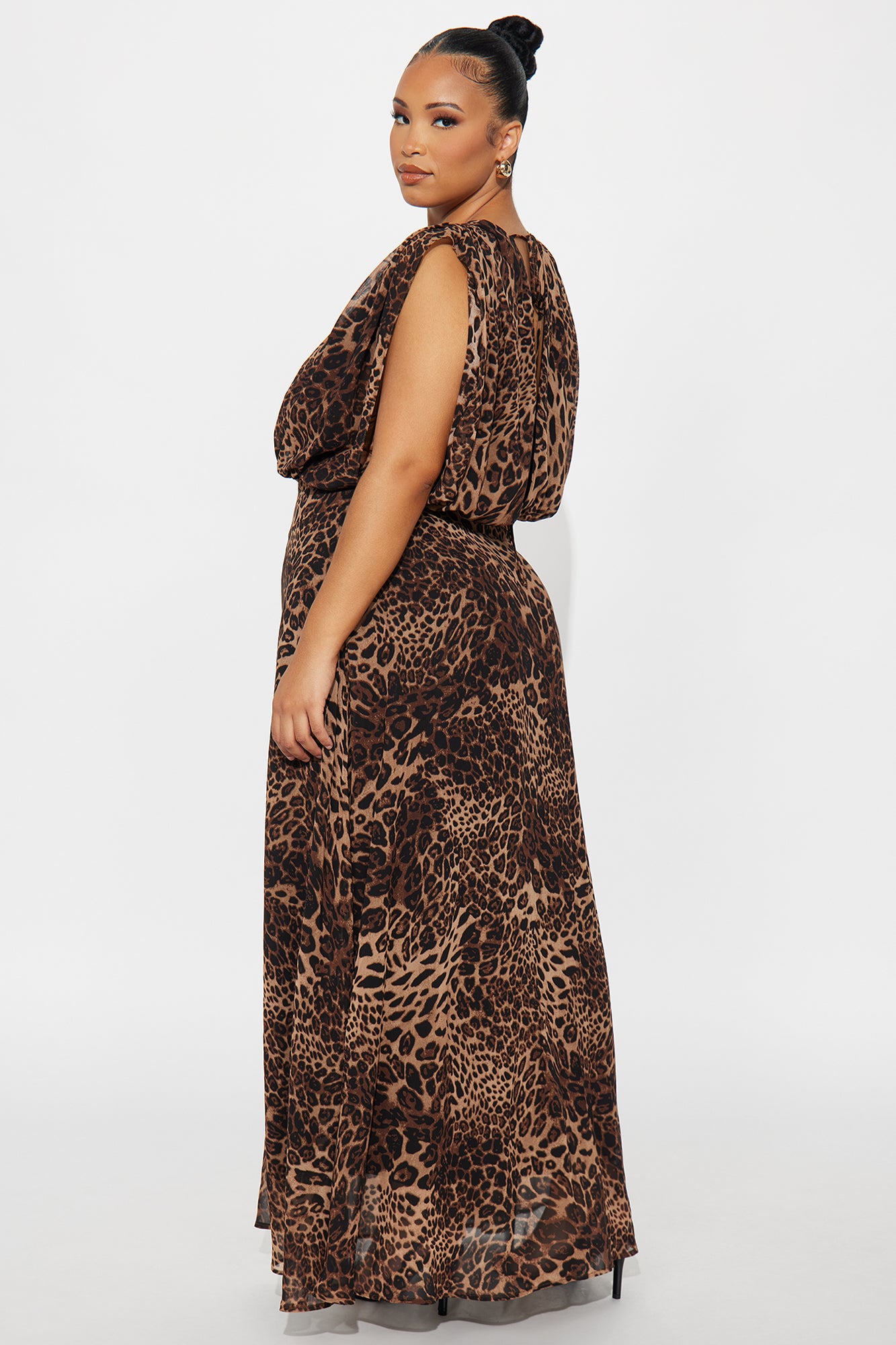 Goes Around Leopard Maxi Dress - Leopard