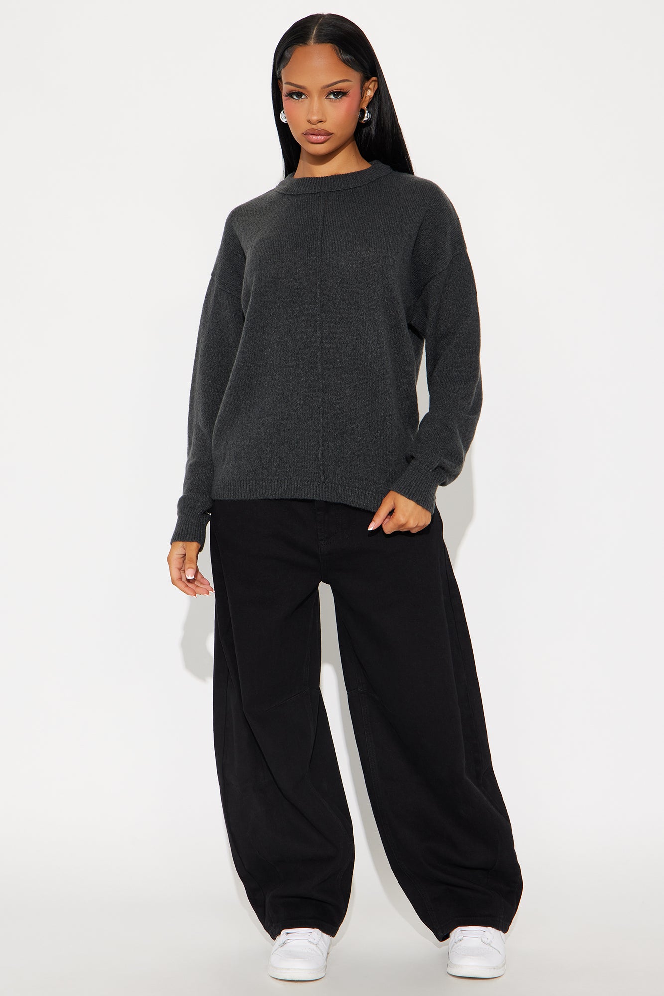 All Season Crew Neck Sweater - Charcoal