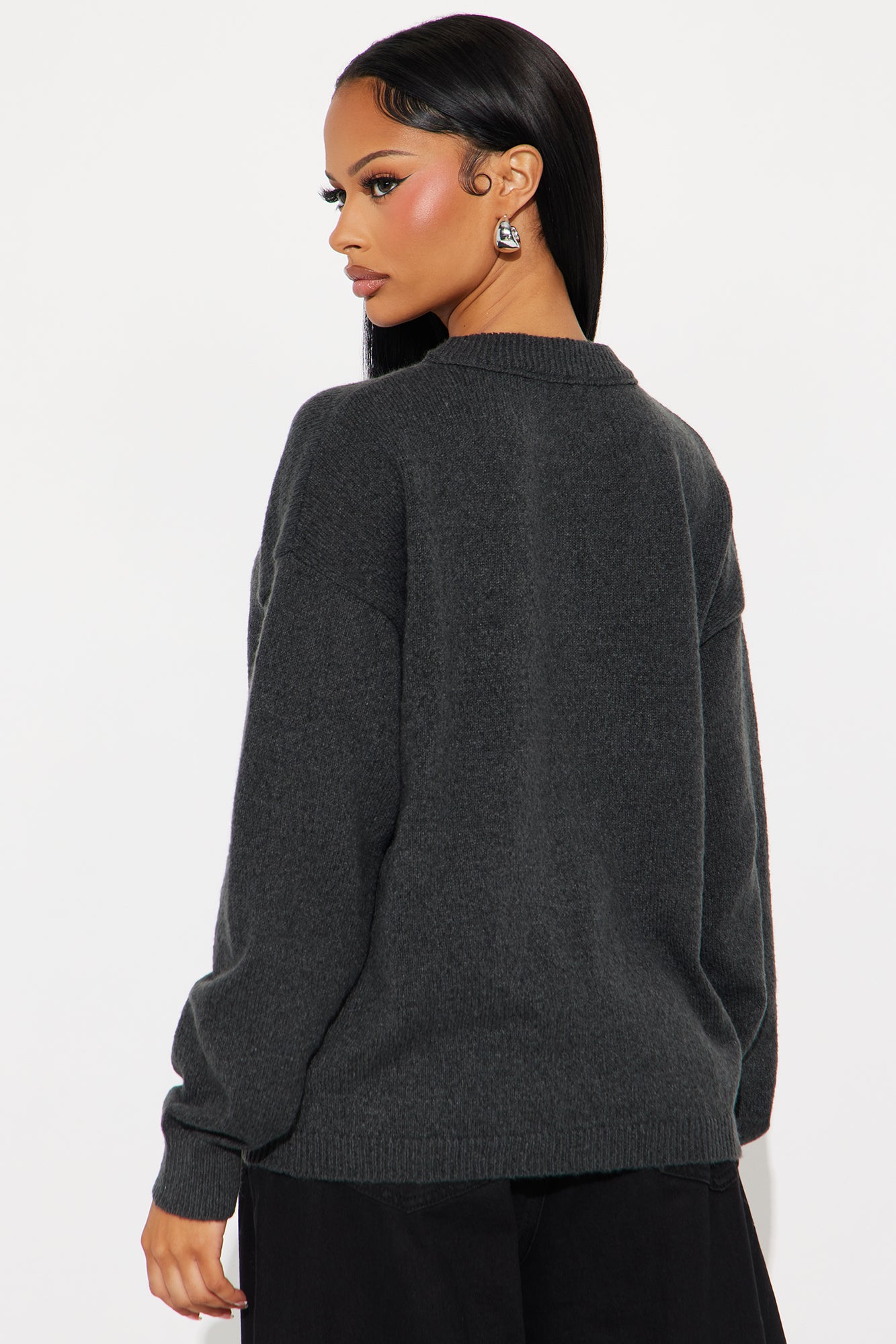All Season Crew Neck Sweater - Charcoal