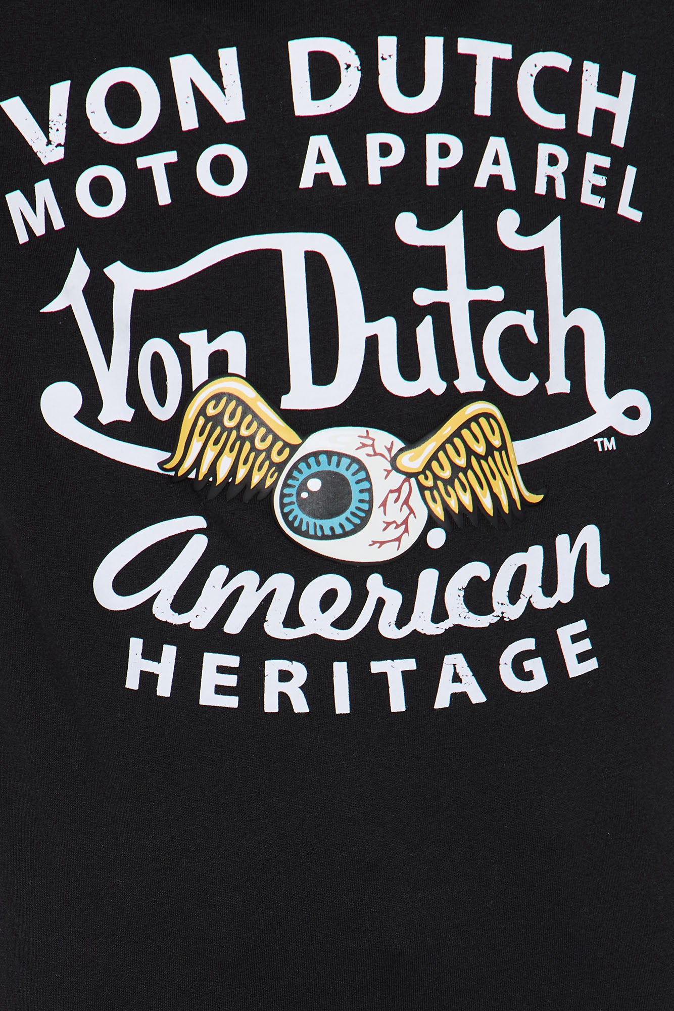 Mini Oversized Cropped Von Dutch Moto Tee - Black