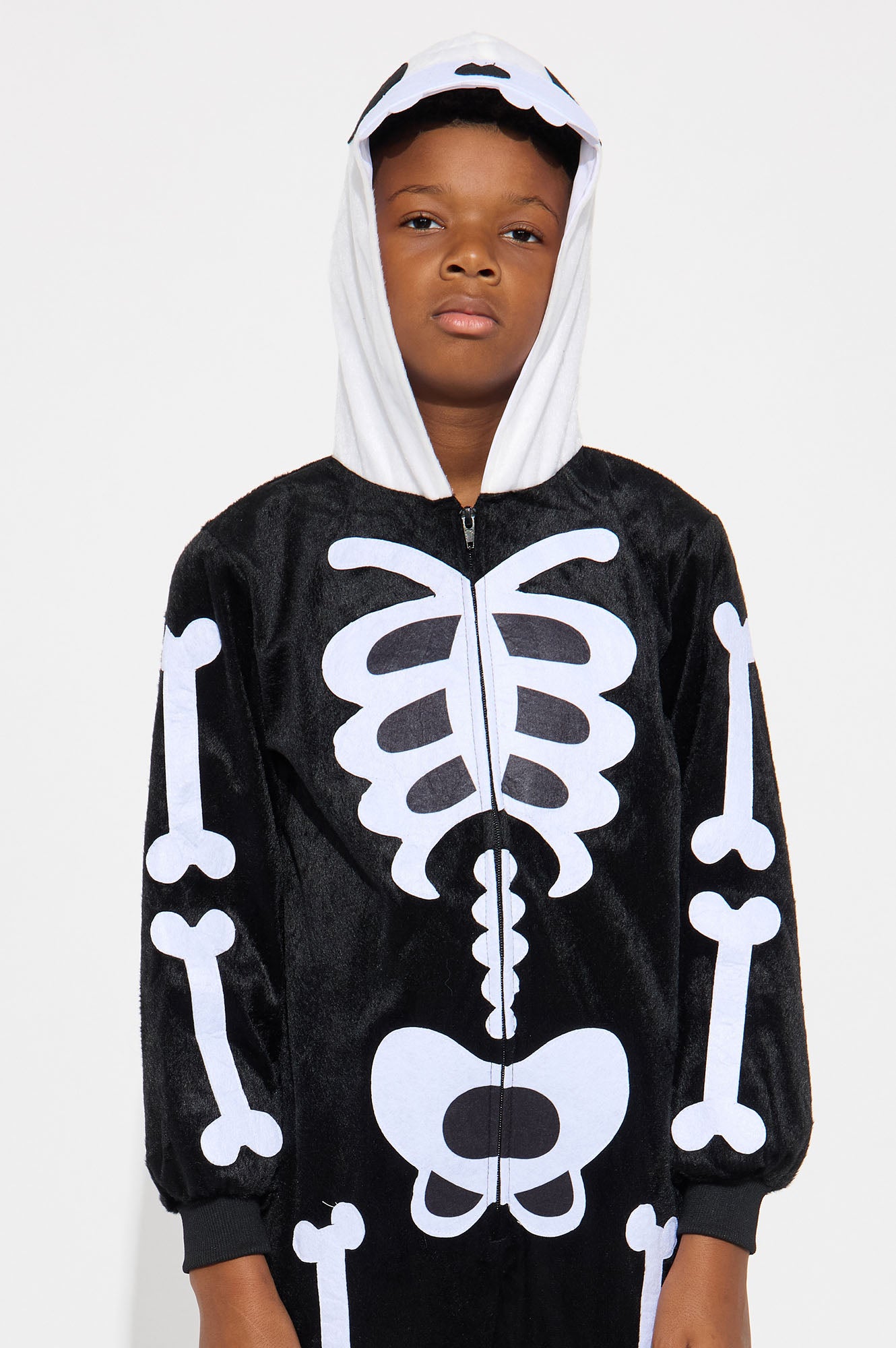 Mini Skeleton Onesie Costume - Black/White