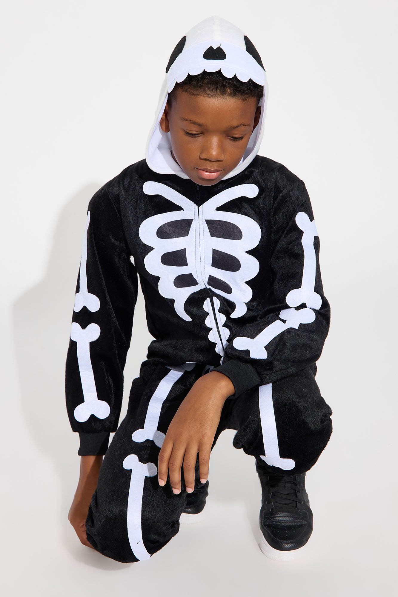 Mini Skeleton Onesie Costume - Black/White