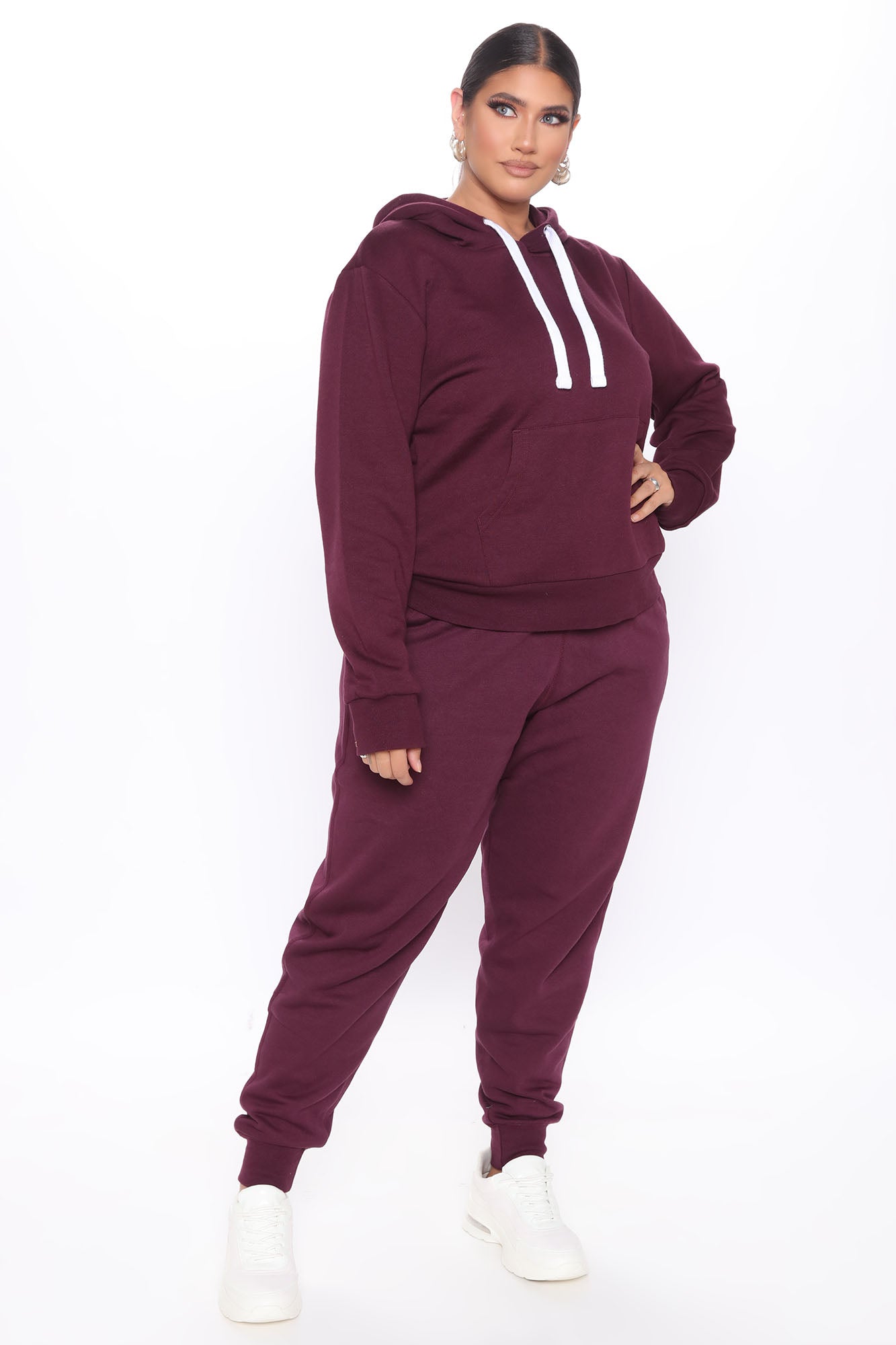 Relaxed Vibe Solid Hoodie - Plum