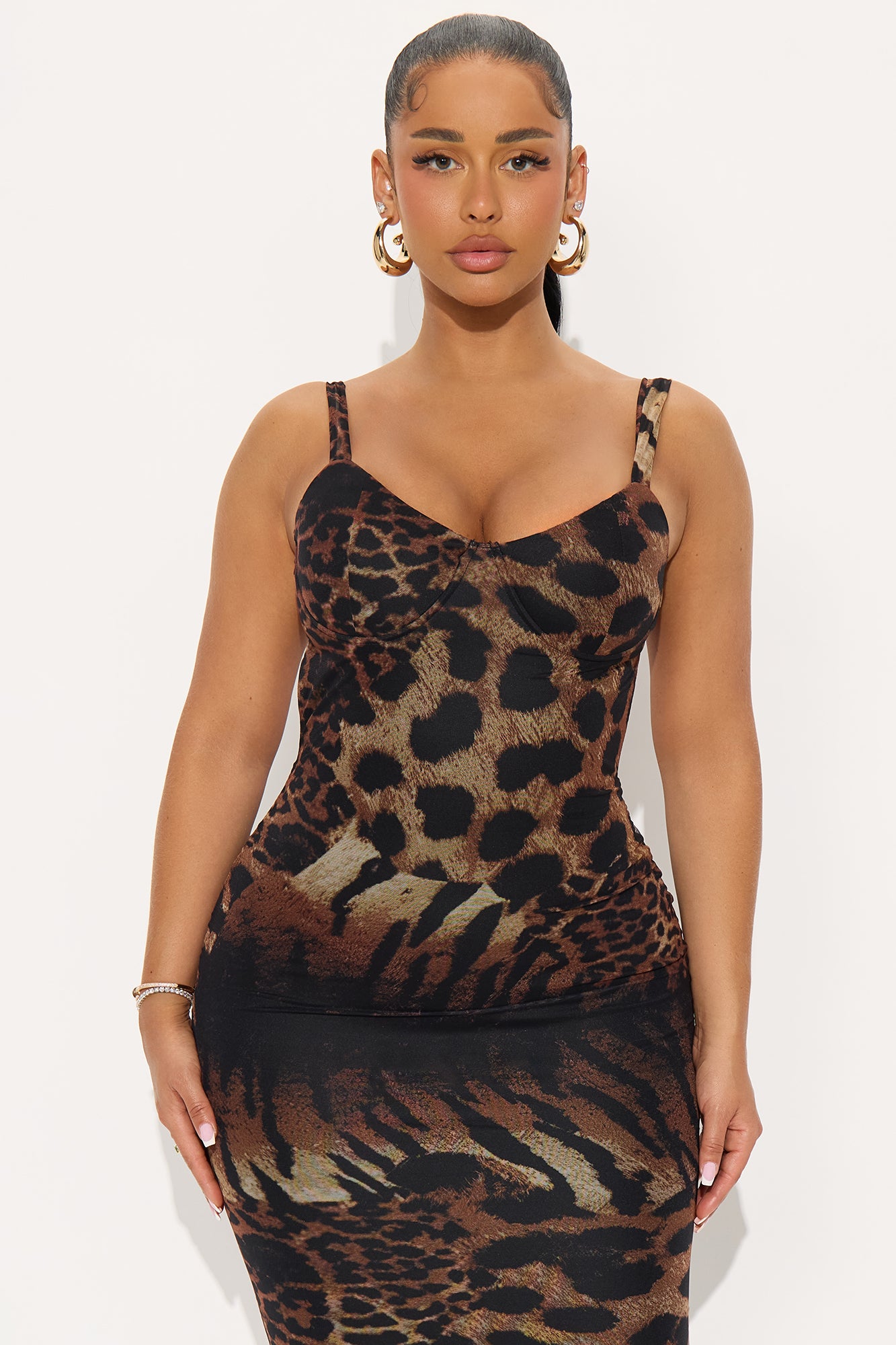 Piper Backless Midi Dress - Leopard