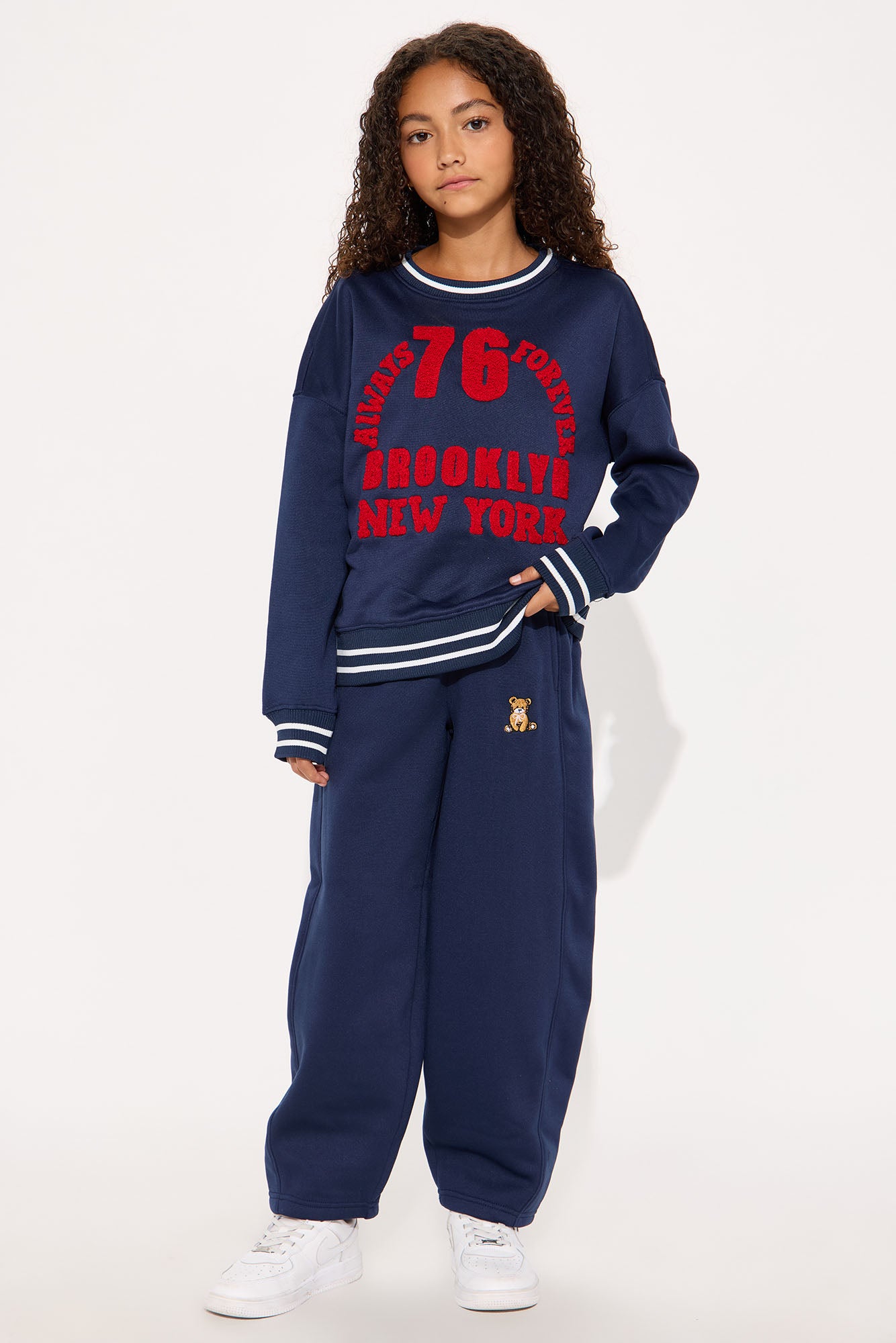 Mini Brooklyn Forever Pullover Sweatshirt - Navy