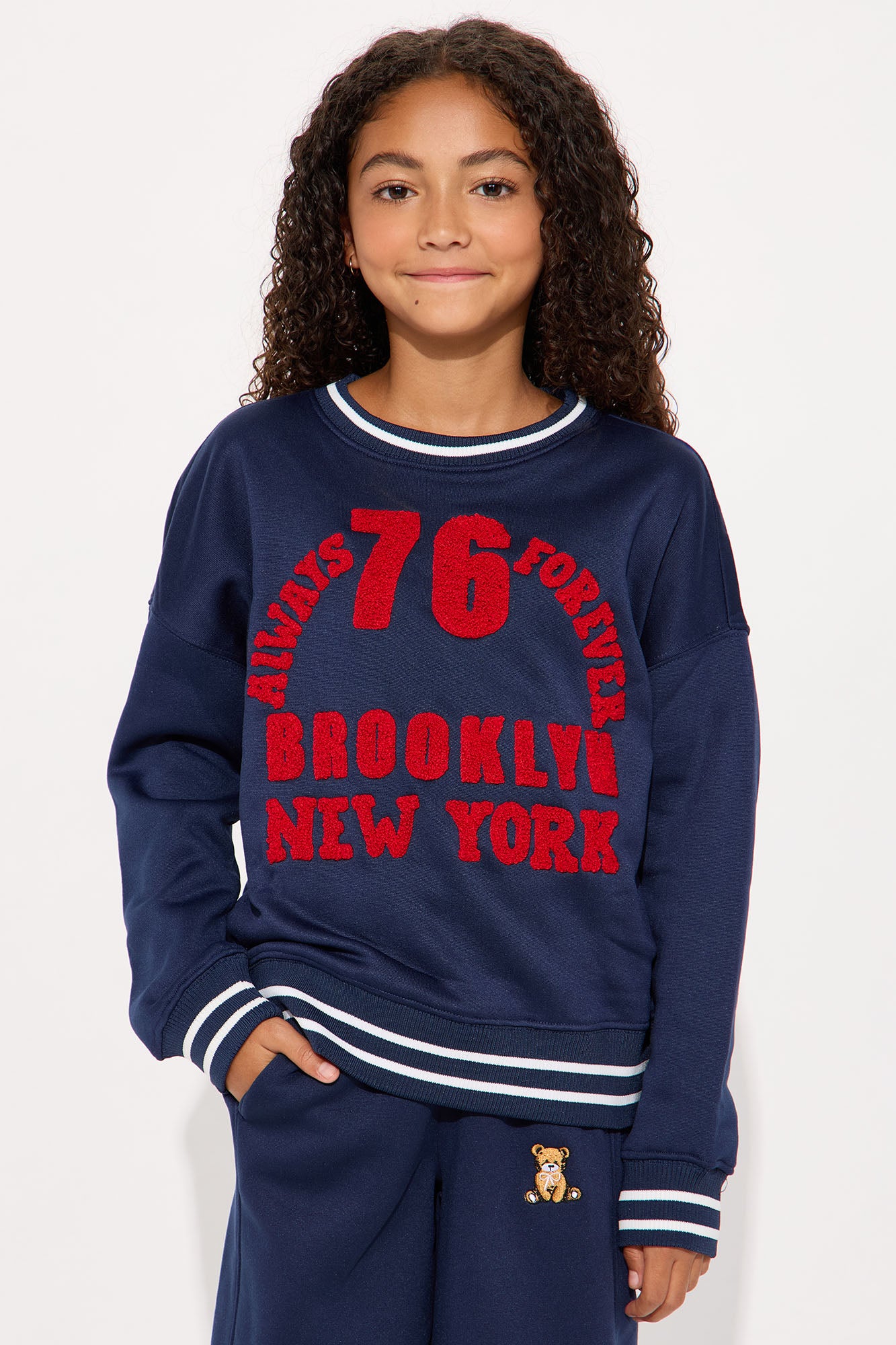 Mini Brooklyn Forever Pullover Sweatshirt - Navy