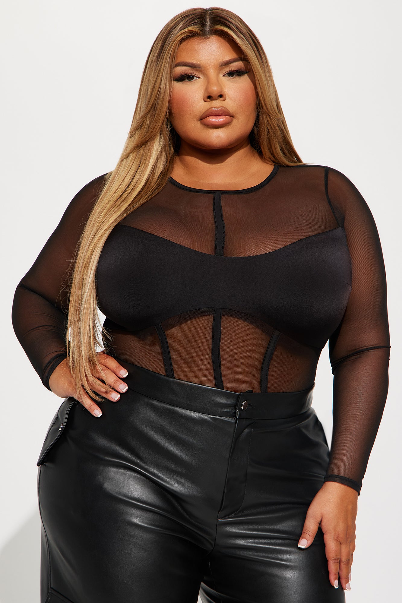 Lights Out Mesh Bodysuit - Black