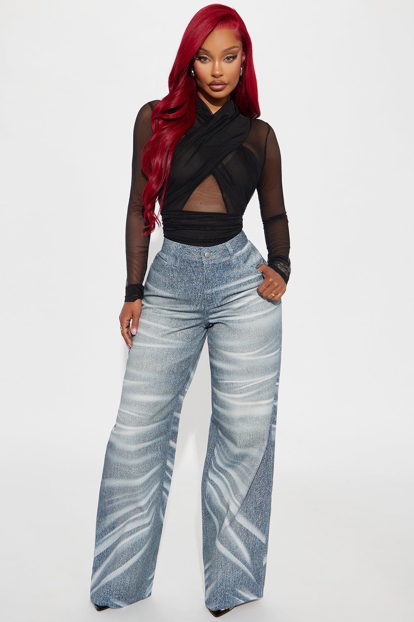Serena Mesh Bodysuit - Black