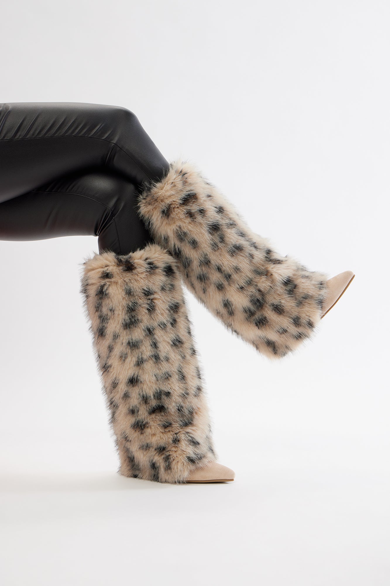 Go All Out Knee High Boots - Leopard
