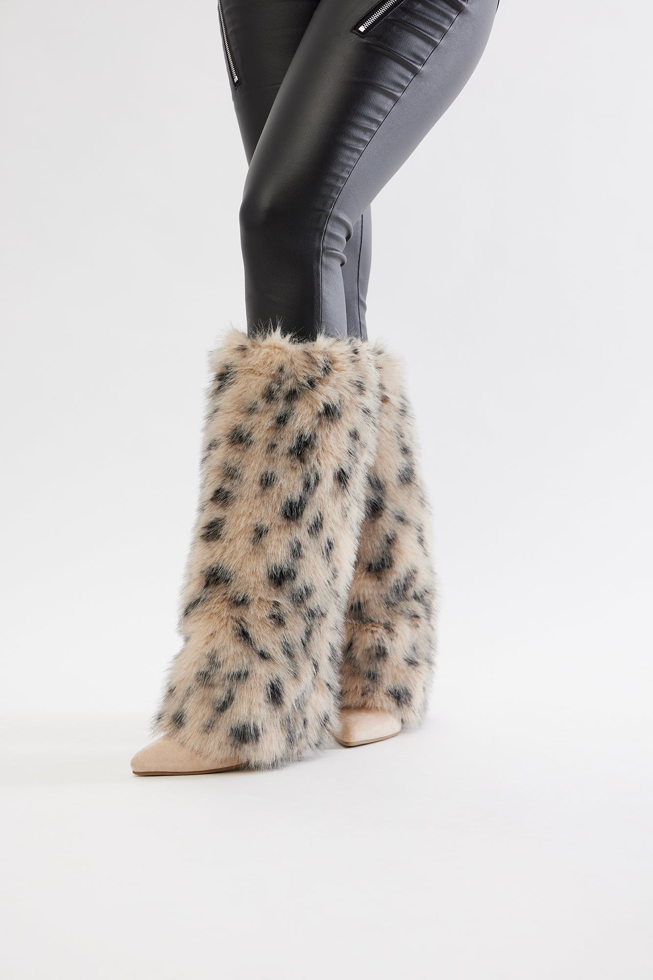 Go All Out Knee High Boots - Leopard