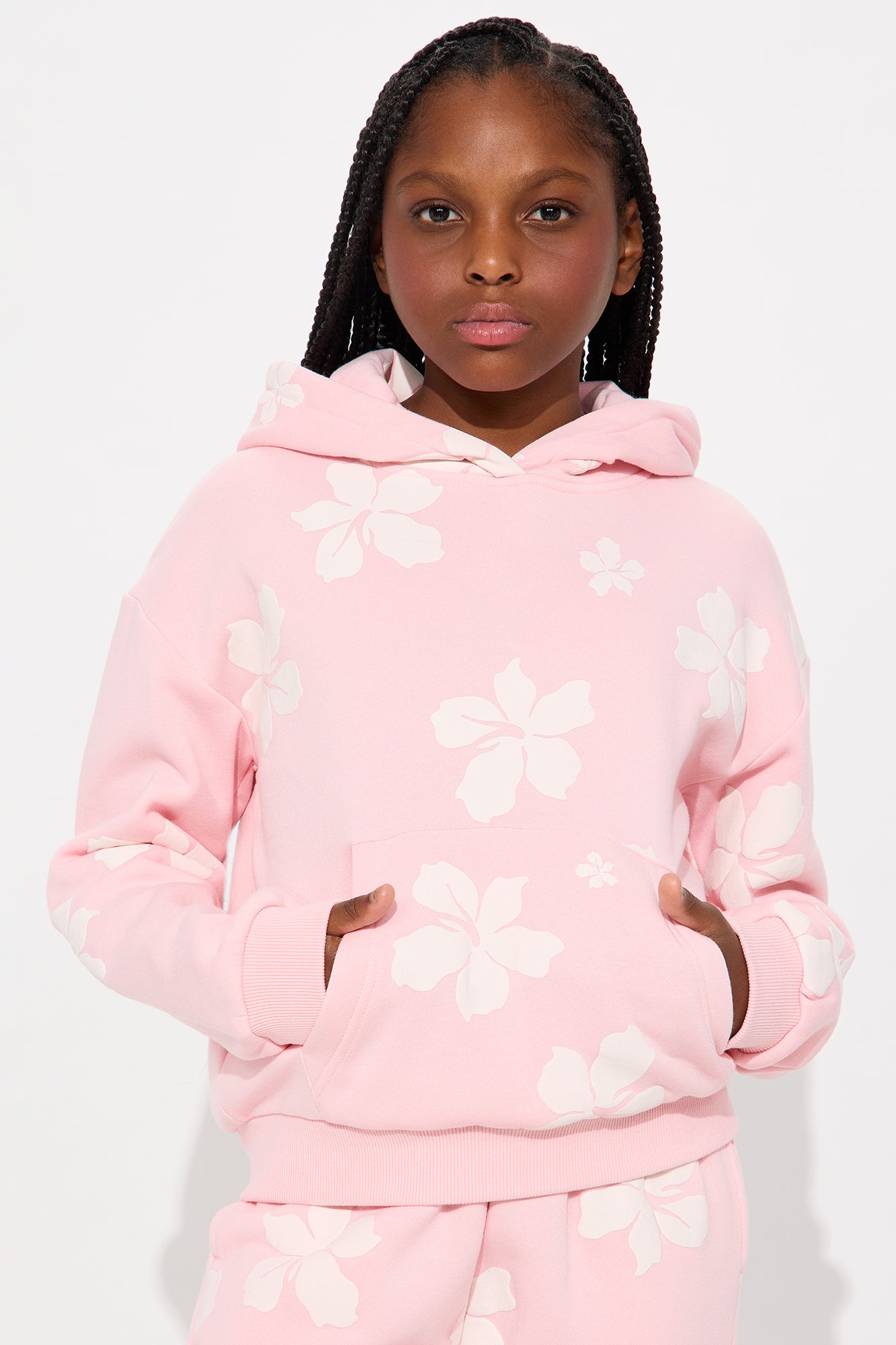 Mini Always In Bloom Fleece Hoodie - Pink/combo