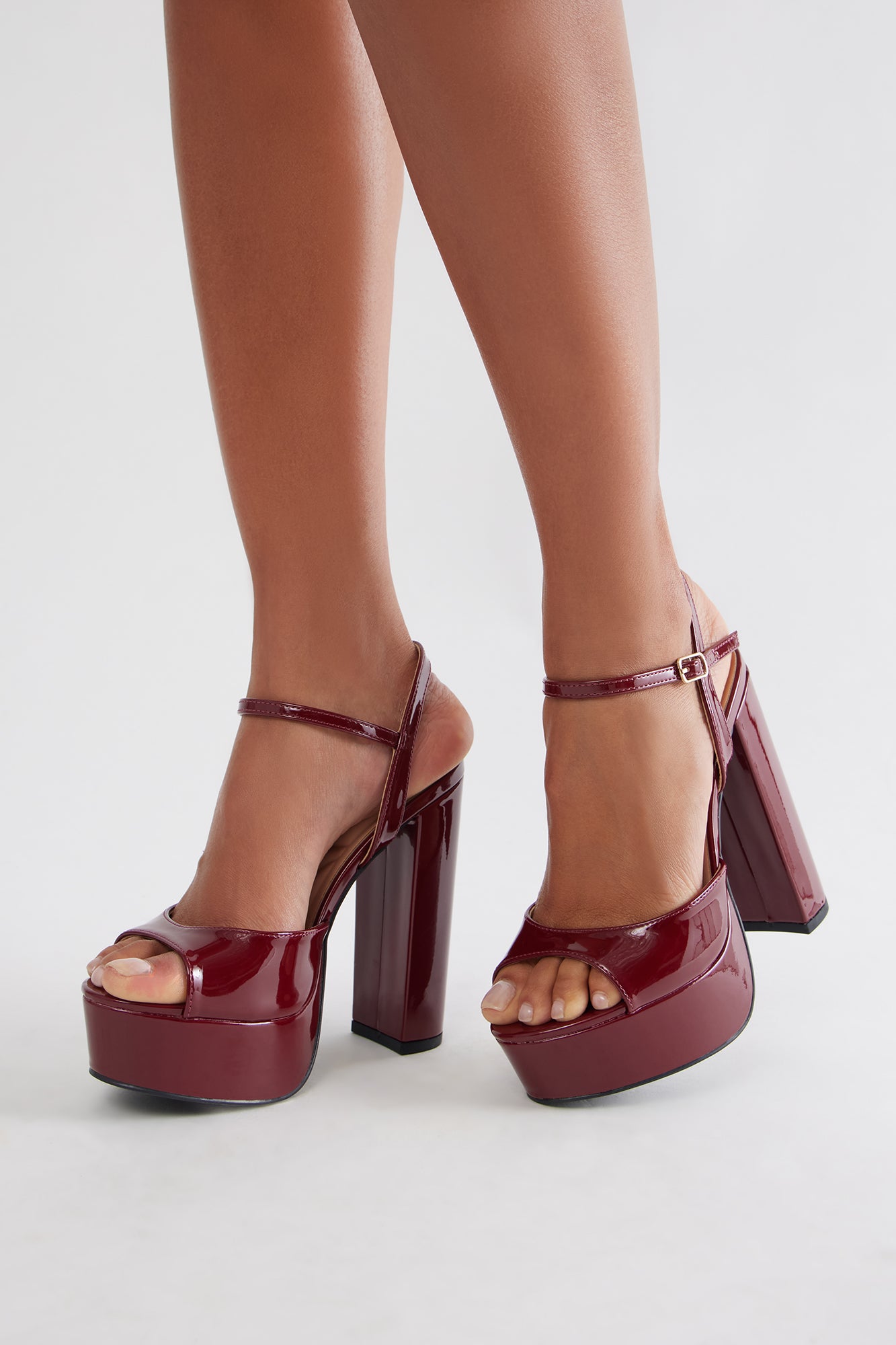 Lethia Platform Heels - Wine