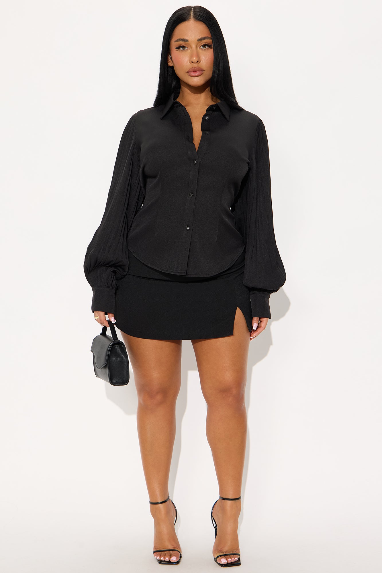 South West Pleated Shirt - Black