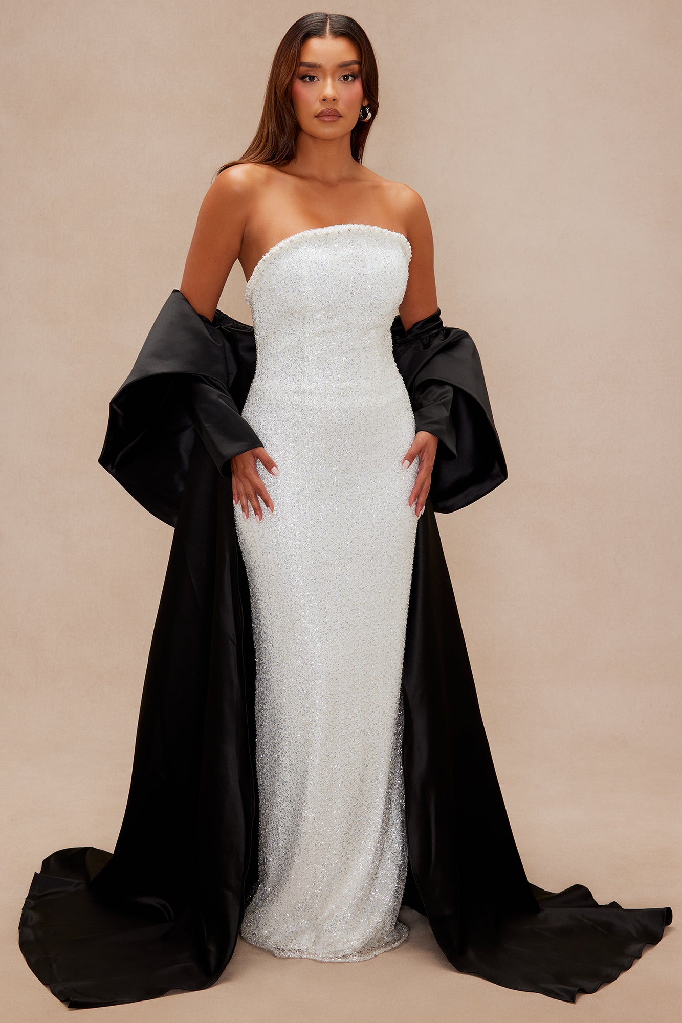 Full Of Glamour Embellished Gown - White