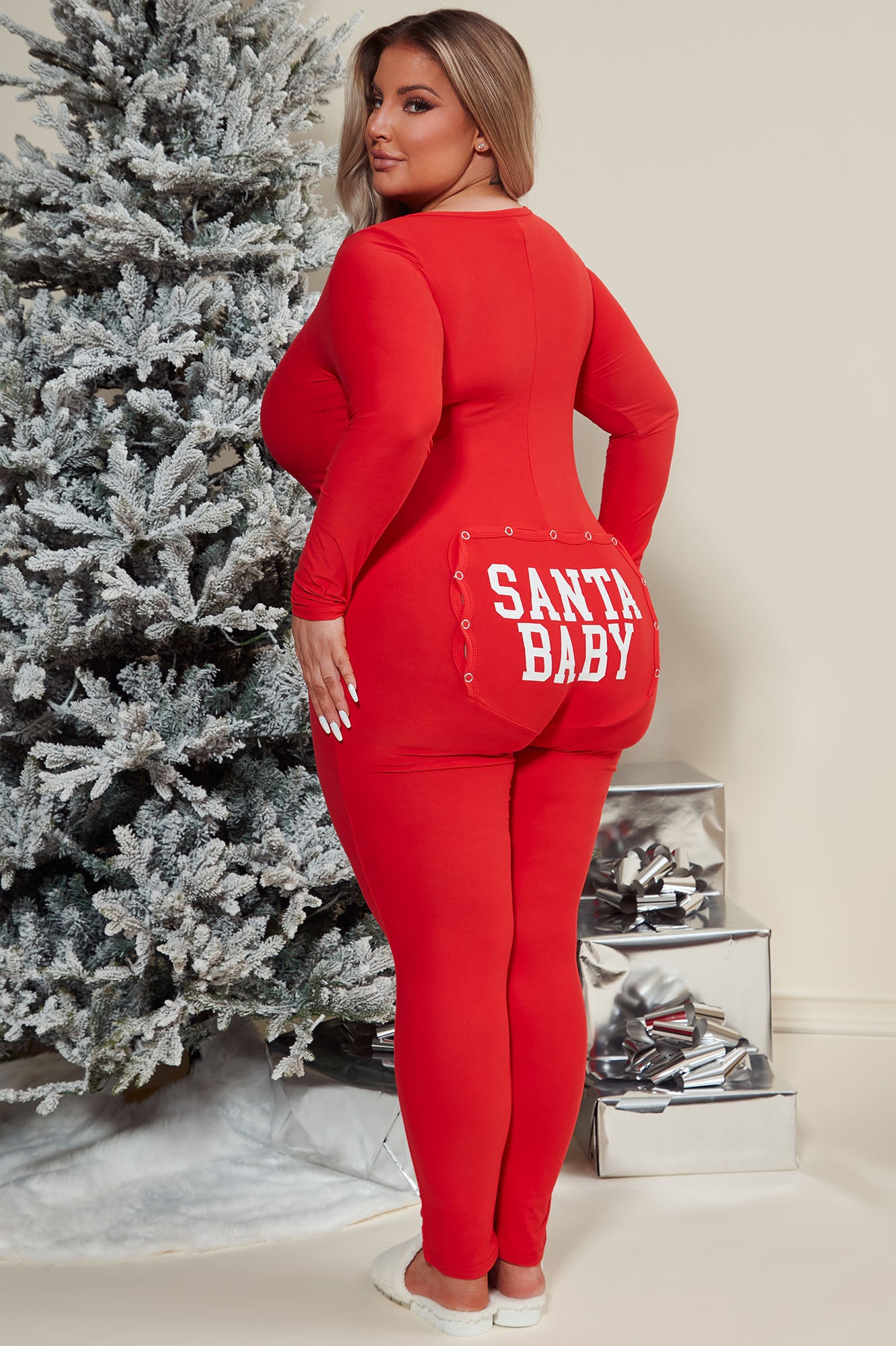 Oh Santa Baby PJ Jumpsuit Onesie - Red