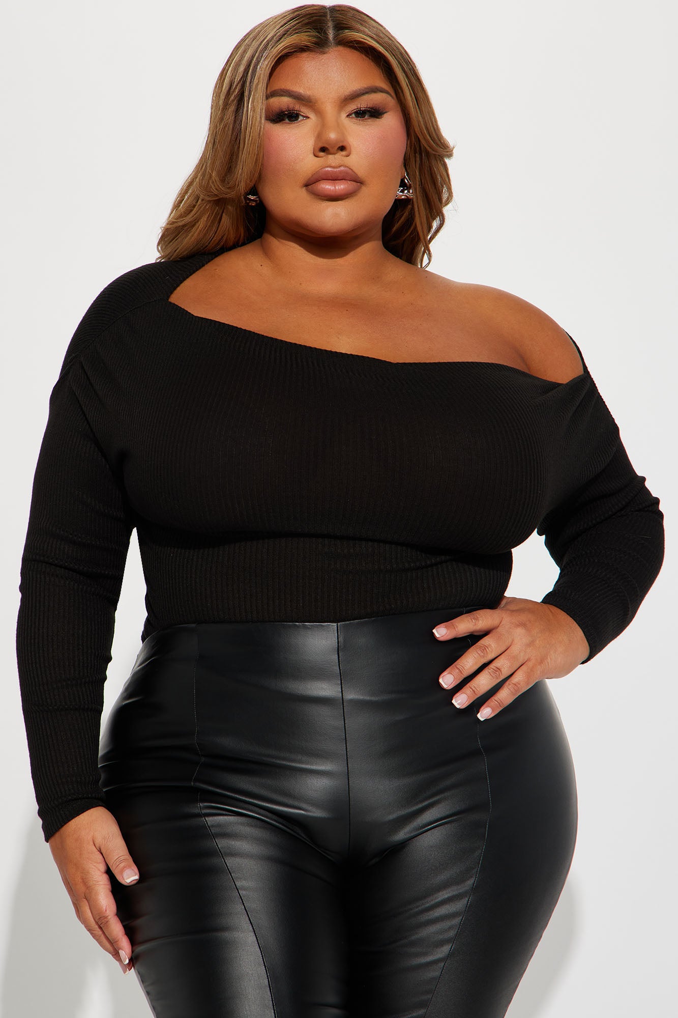 Lover Girl Sweater Bodysuit - Black