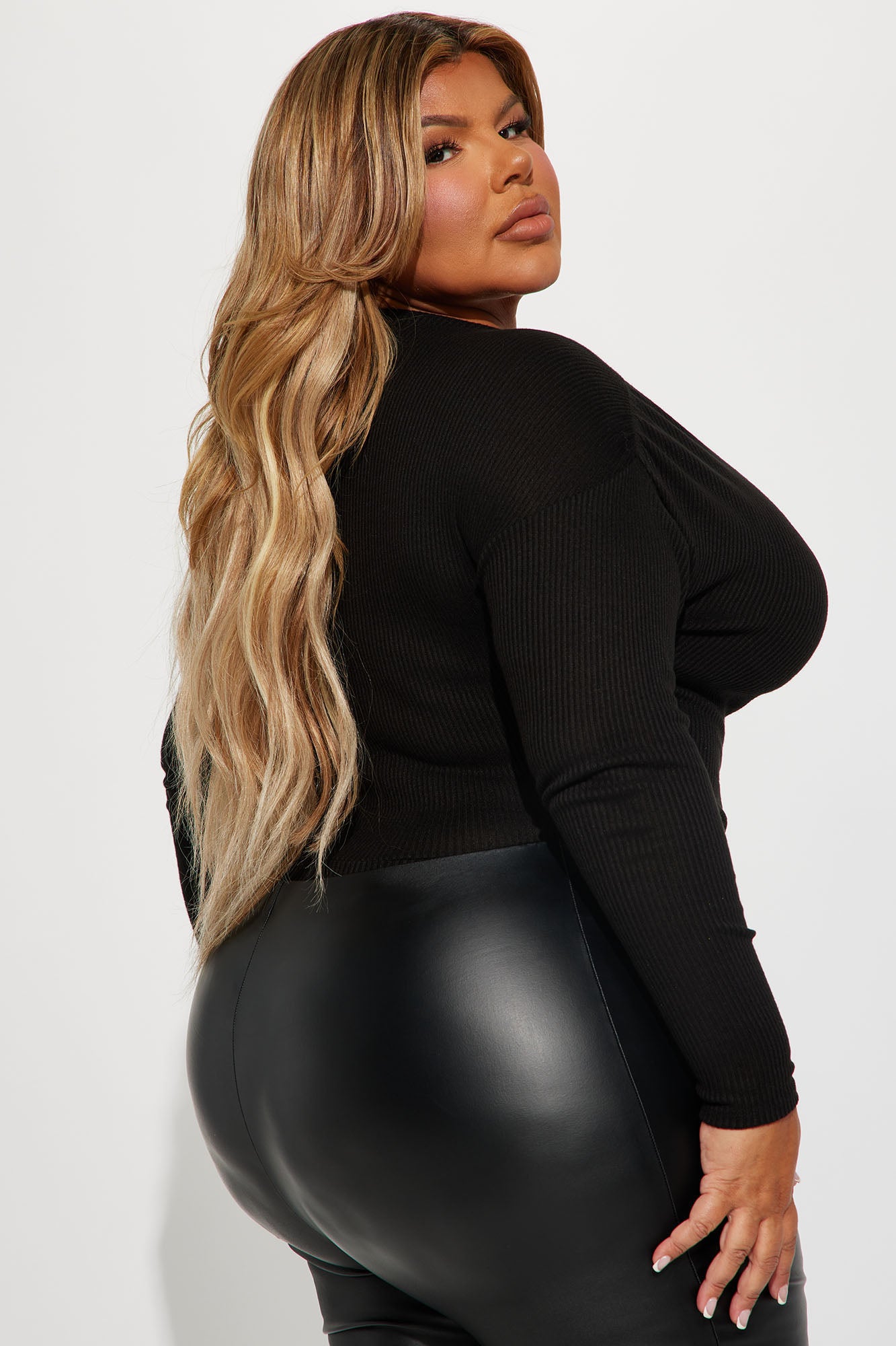 Lover Girl Sweater Bodysuit - Black