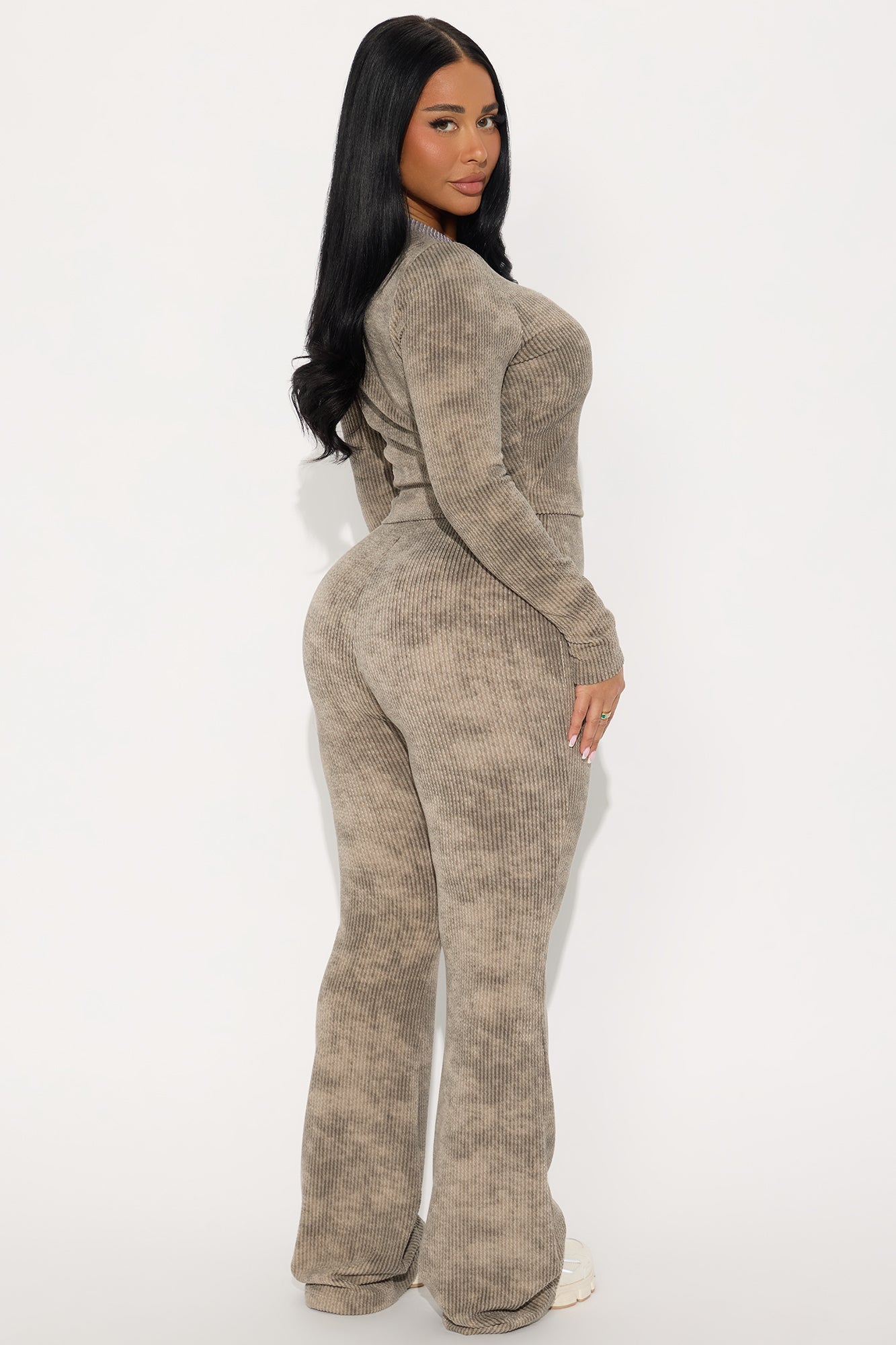Julia Textured Pant Set - Olive