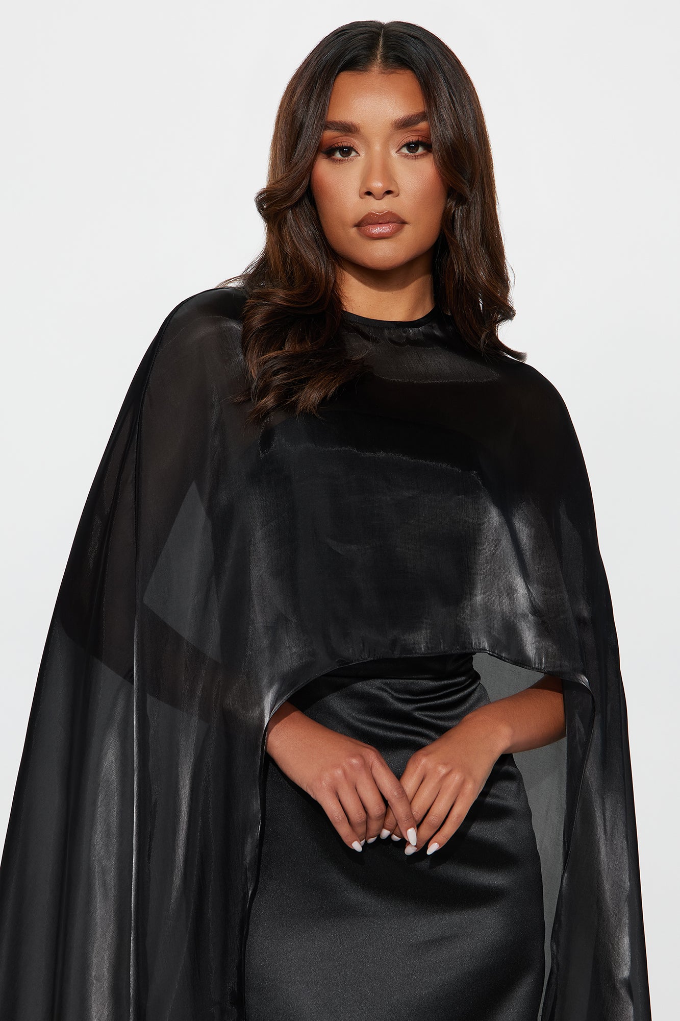 Effortlessly Elevated Satin Gown - Black