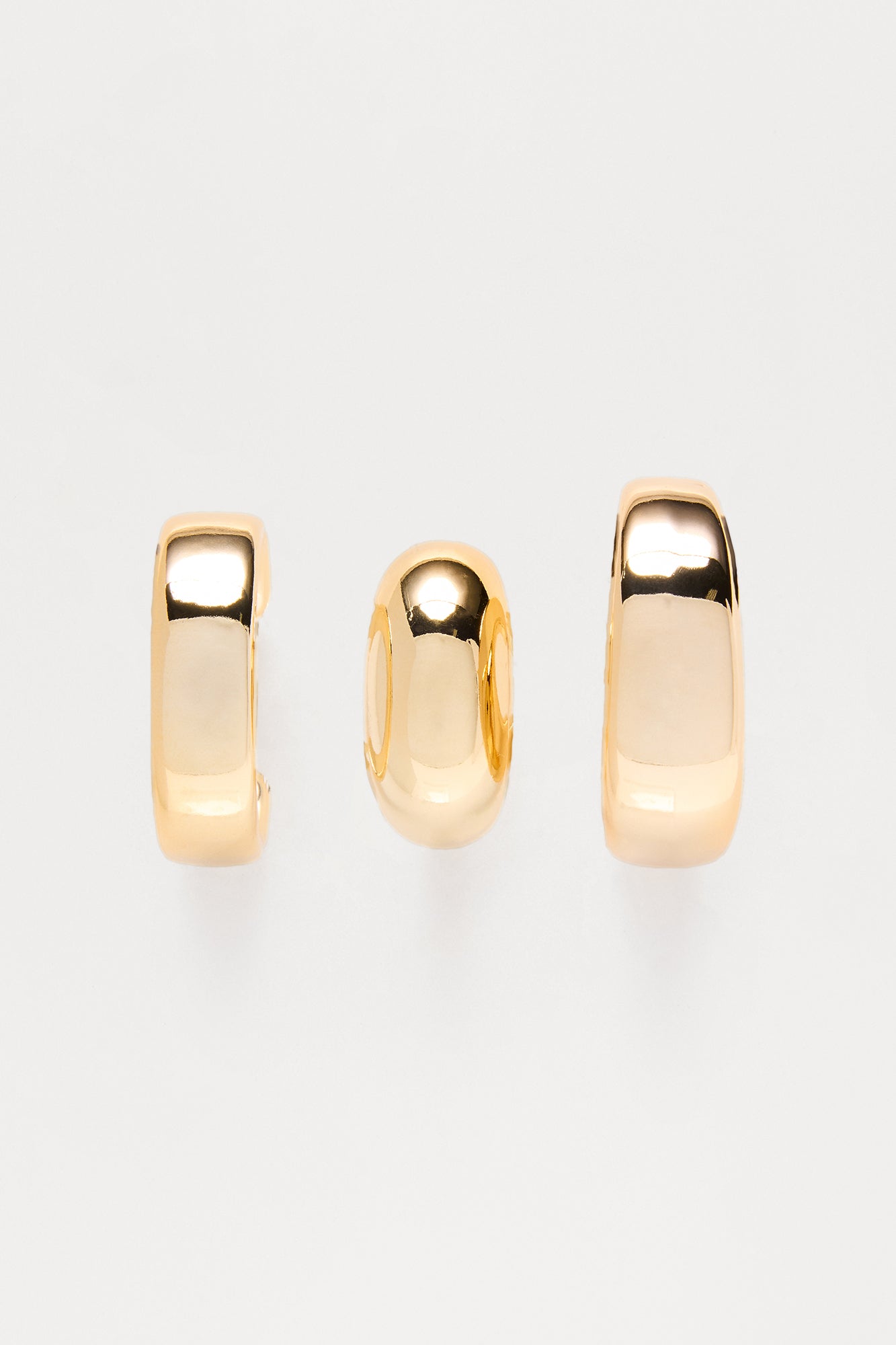 Heart Set On U 3 Pair Earring Set - Gold